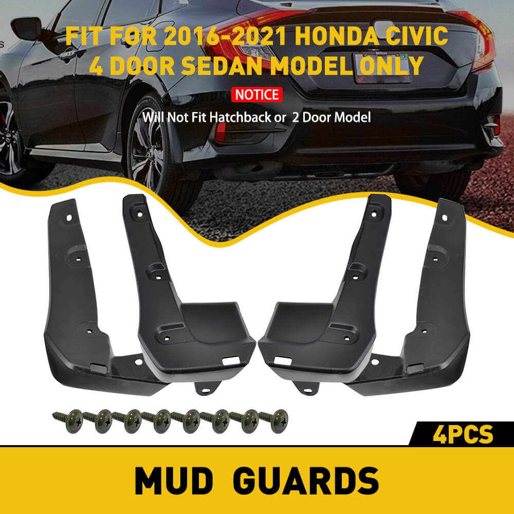 96-00 & 06-21 Honda Civic Mud Guards - Front & Rear Splash Protectors | Durable Car Accessories for Off-Road & All-Weather Protection