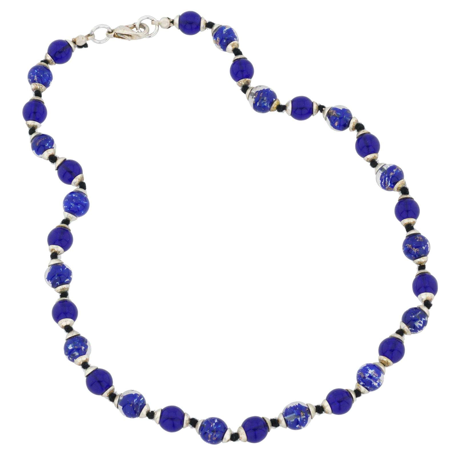 Handmade Venetian Murano Glass Necklace with Antique Beads - Midnight Blue Italian Jewelry for Women | Perfect for Weddings, Parties & Special Occasions