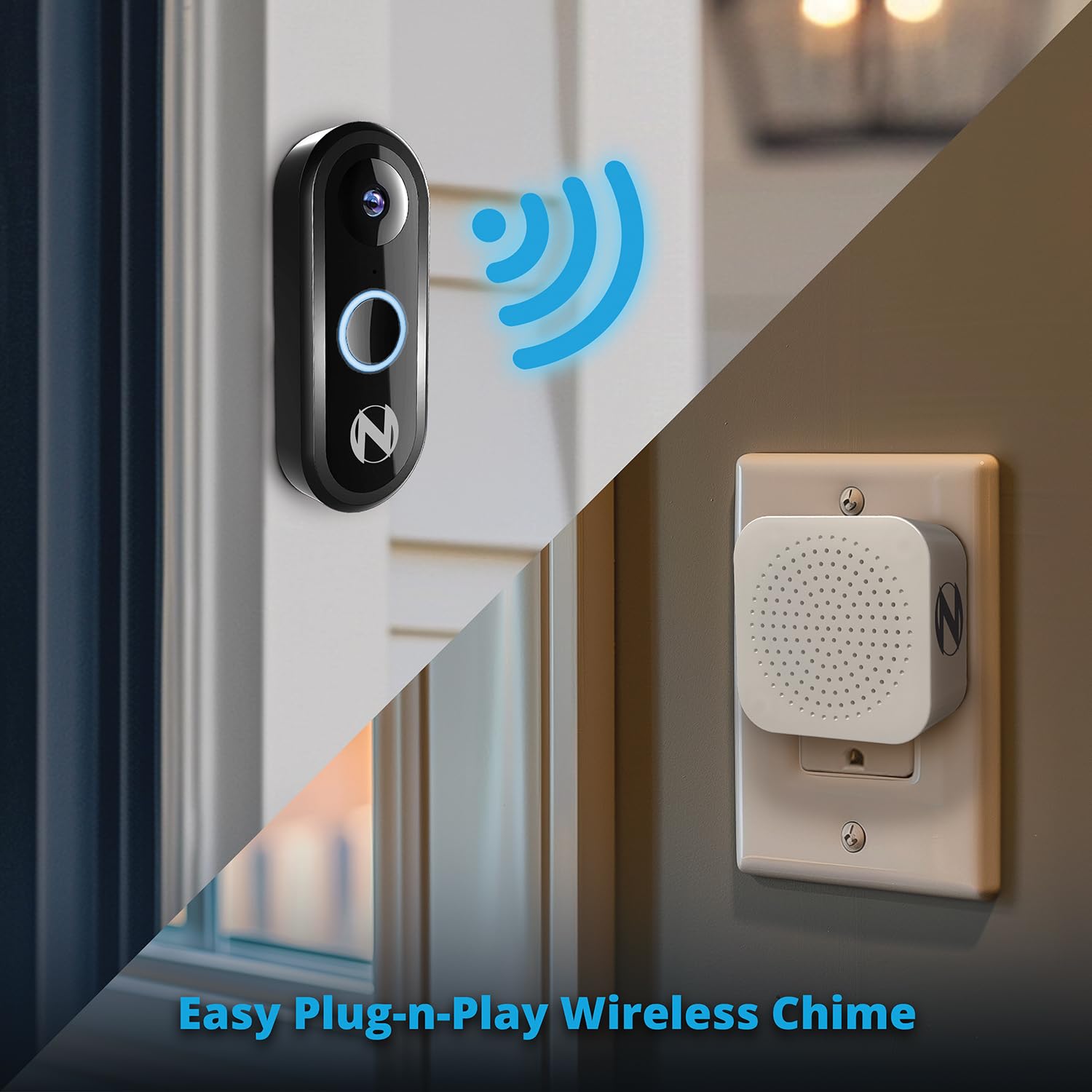 Night Owl 1080p HD Smart Video Doorbell with Motion Detection - Wireless Chime & Easy Installation - Perfect for Home Security & Package Delivery Monitoring