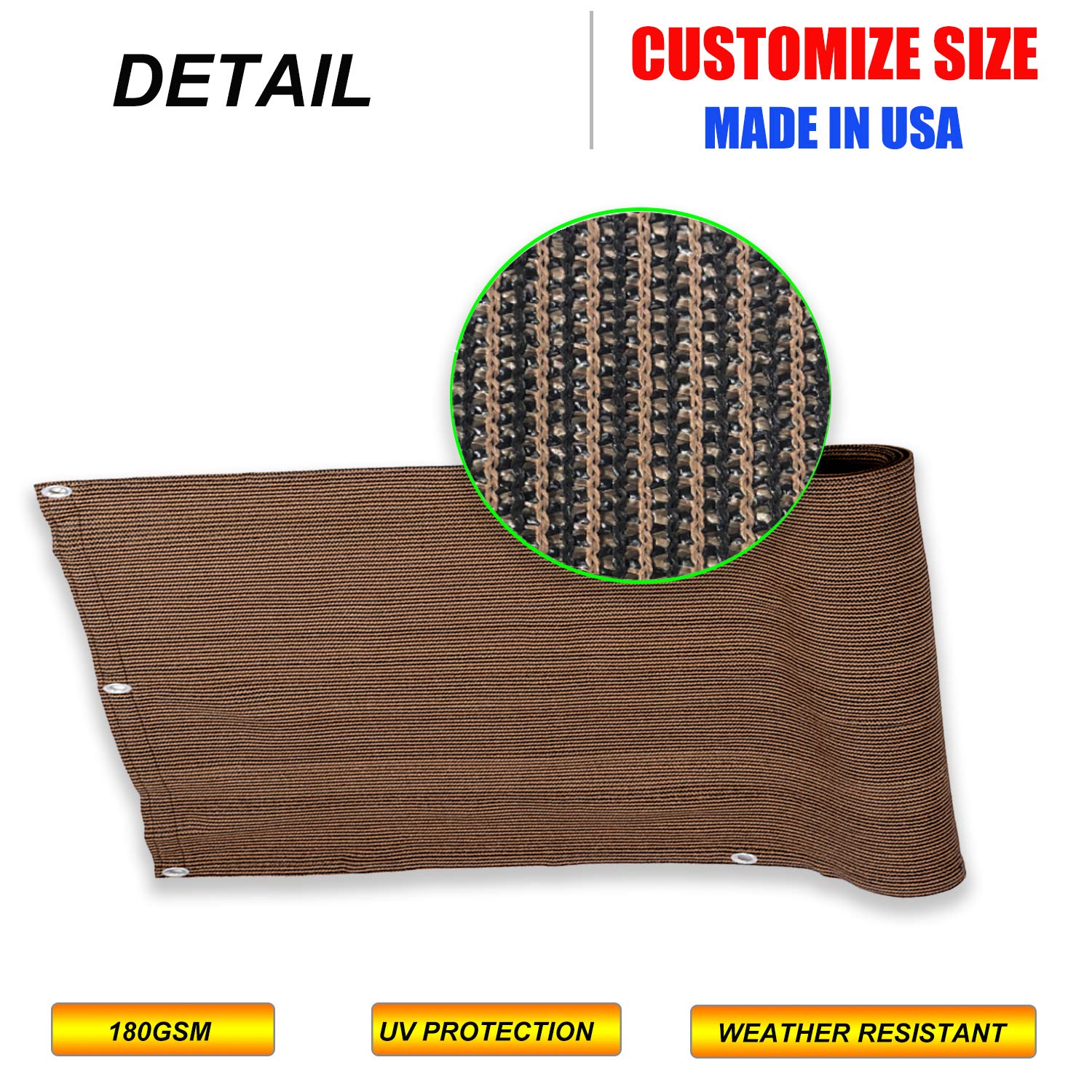 Customizable Privacy Screen Mesh Windscreen for Backyard, Deck, Patio, Balcony – 40