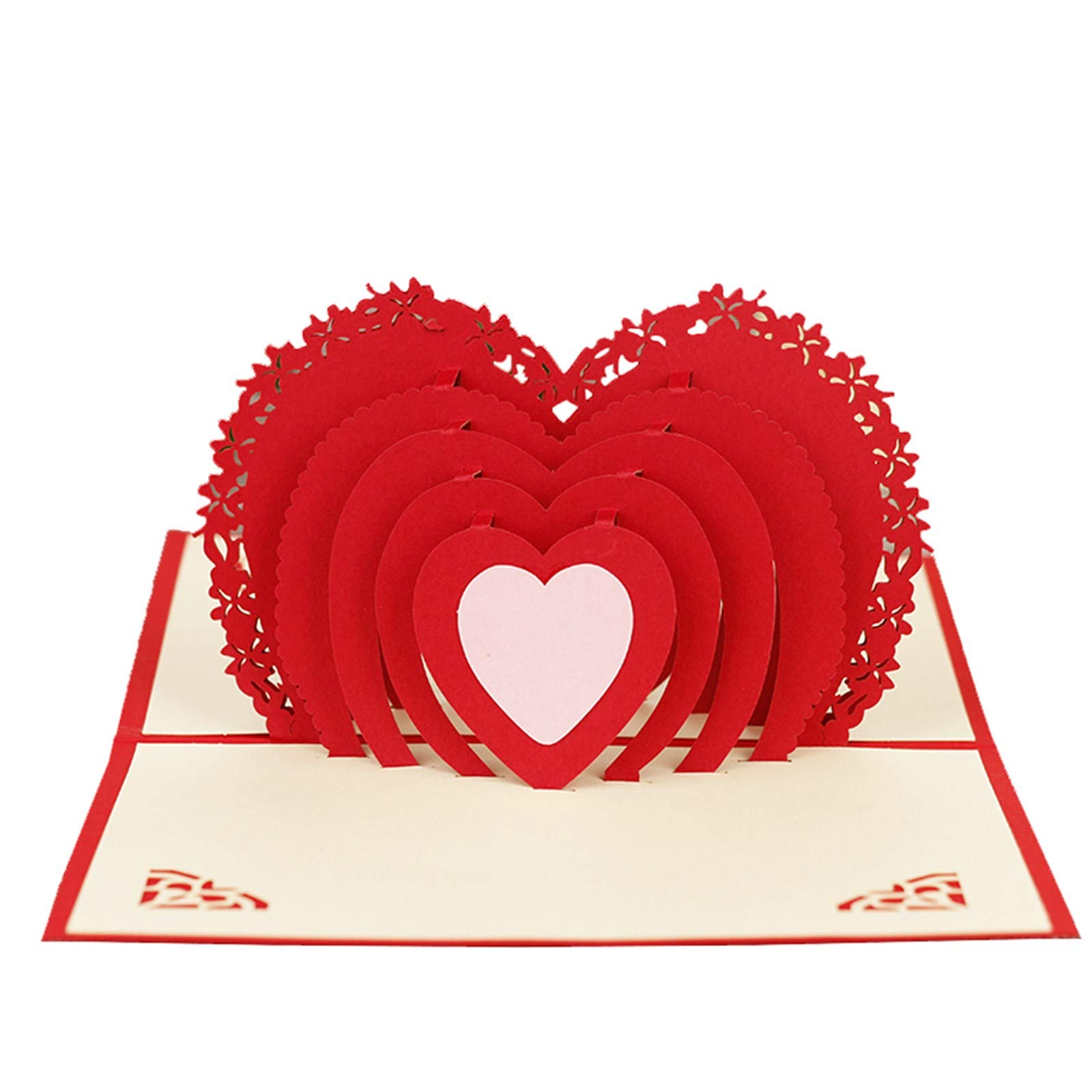Handmade 3D Pop Up Greeting Card - Heart Design for Mother's Day, Anniversary, Birthday, Wedding (Wife, Husband, Parents) | Perfect for Romantic Gifts & Special Occasions