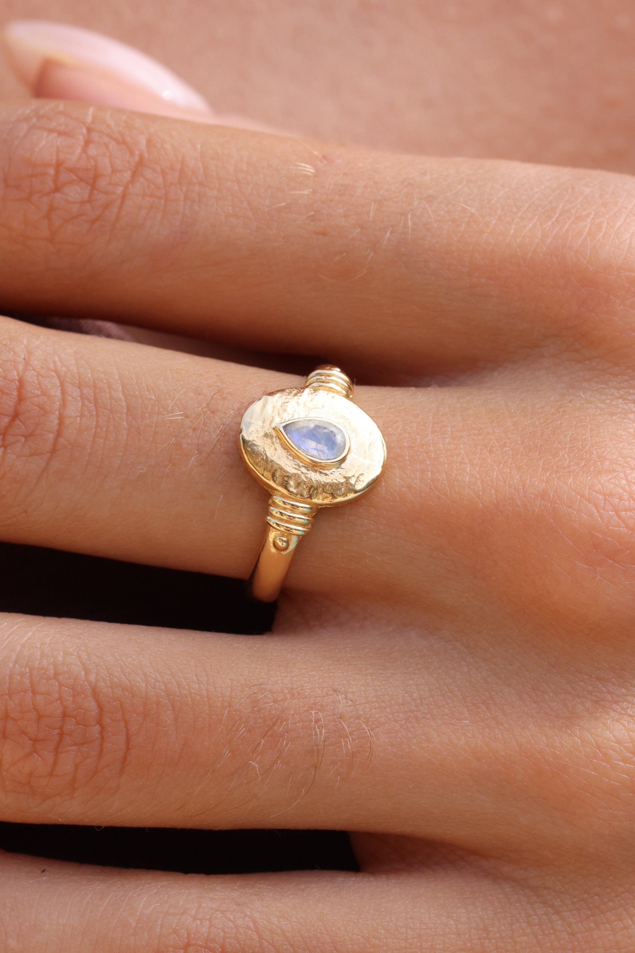 Esme Moonstone Gold Ring - Elegant Sterling Silver Jewelry for Women | Perfect for Weddings, Parties & Everyday Wear