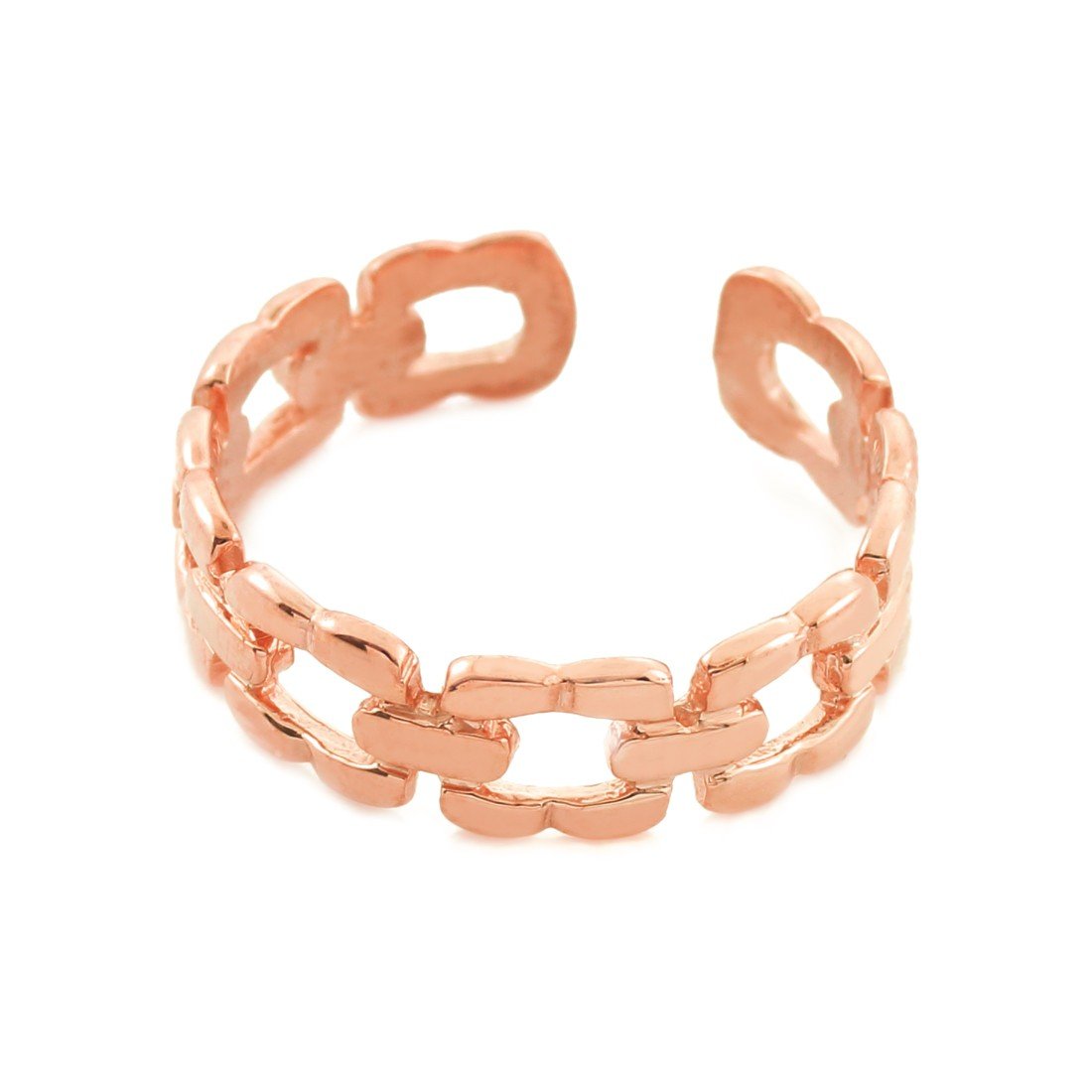 14K Rose Gold Chain Link Toe Ring for Women - Elegant Foot Jewelry for Beach, Sandals & Summer Outfits