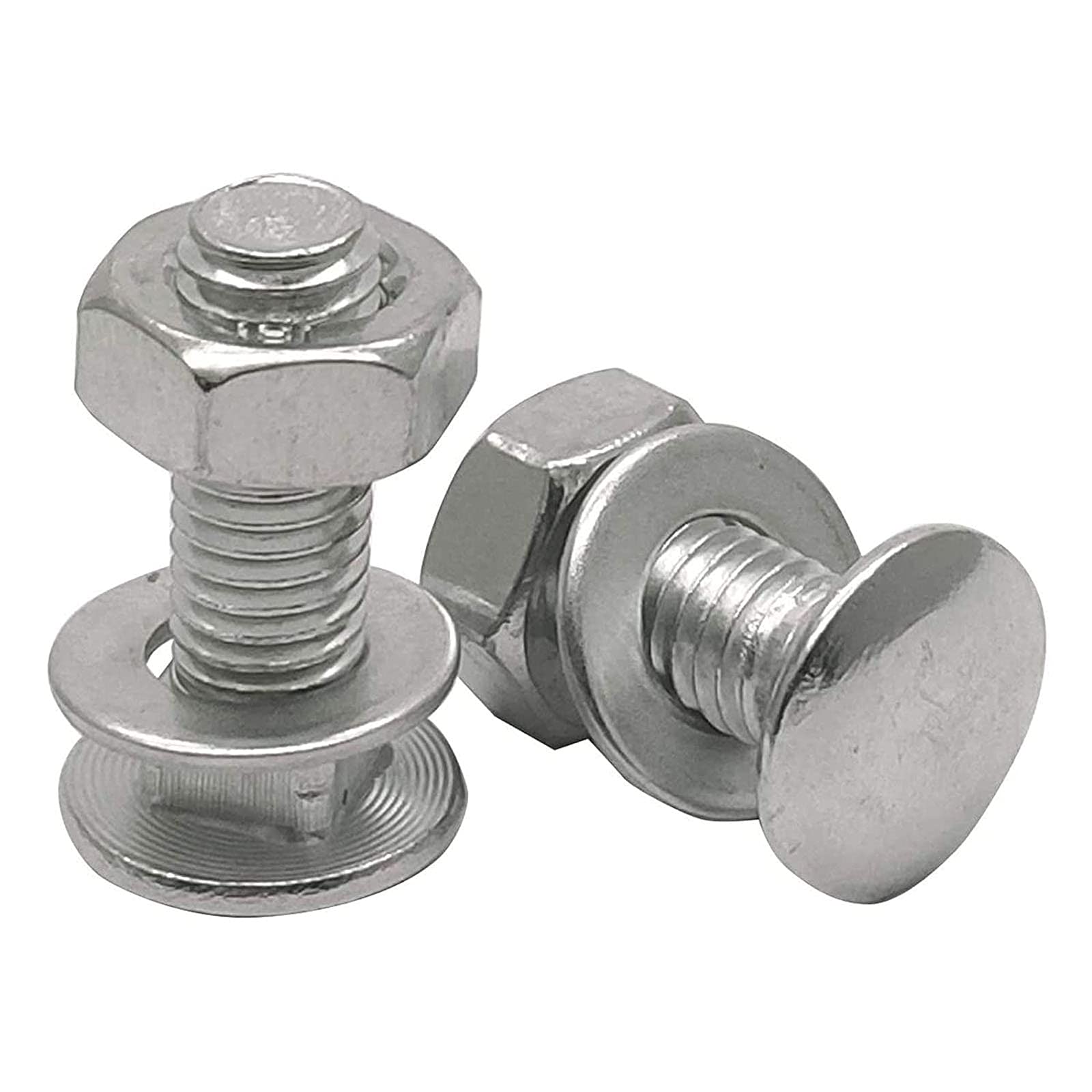M8-1.25x12mm Zinc-Plated Carriage Bolts - 20 Sets for Furniture & Construction