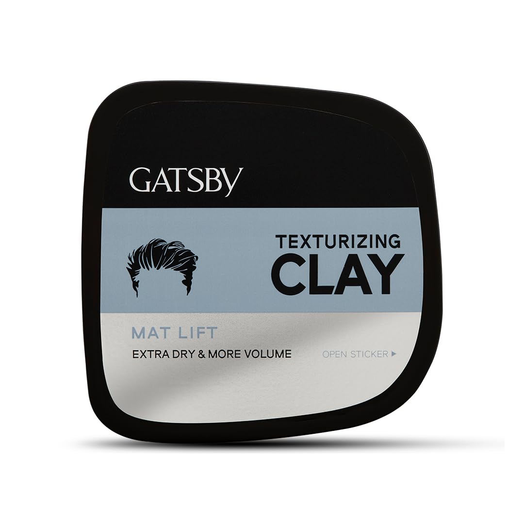 Gatsby Japan Texturizing Clay - Mat Lift | Strong Hold Hair Wax for Men, Adds Volume & Dry Matte Finish | Restylable Styling Clay (75g) | Perfect for Casual, Formal & Everyday Hairstyles