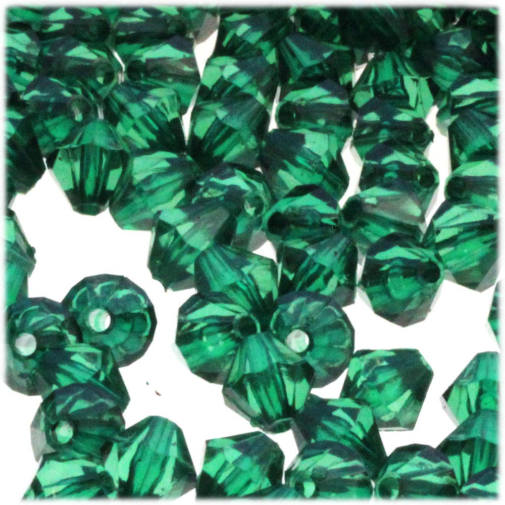 100-Piece Clear 12mm Acrylic Bicone Beads - Faceted DIY Jewelry Making Supplies for Necklaces, Bracelets & Craft Projects