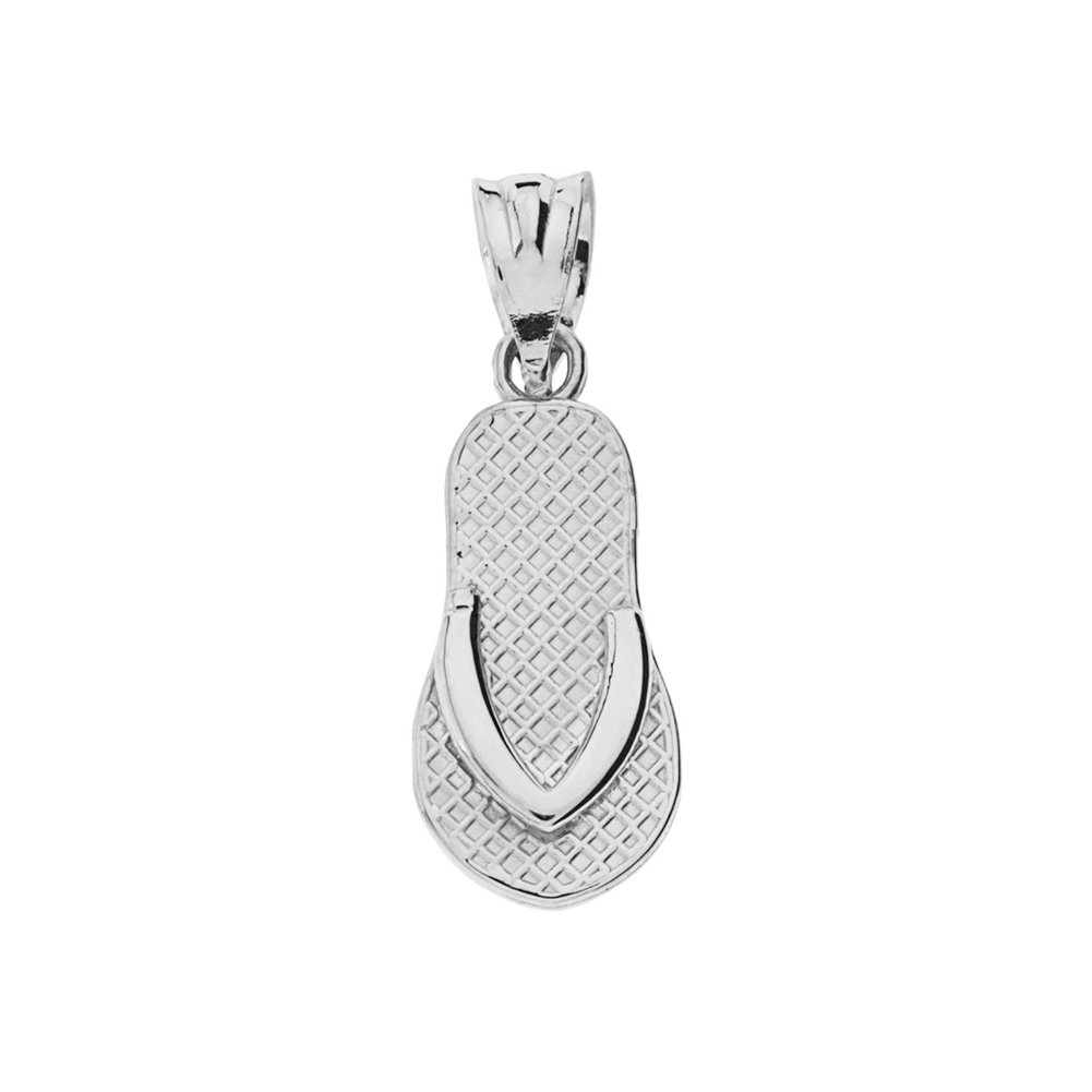 Elegant Sterling Silver Flip Flop Charm Pendant Necklace - Perfect for Beach Vacations, Summer Outfits & Gift Giving