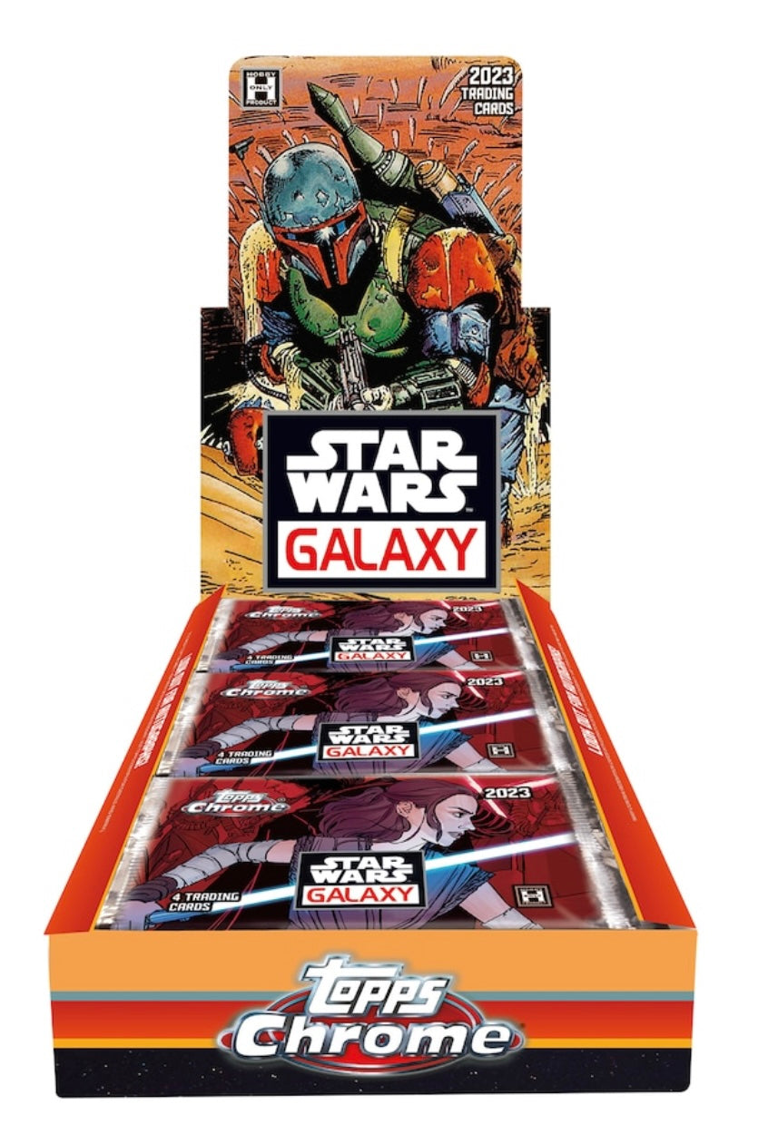 2023 Topps Star Wars Chrome Galaxy Hobby Box - 24 Packs, 288 Cards - Collectible Trading Cards for Star Wars Fans - Perfect for Collectors, Gifts, and Game Nights