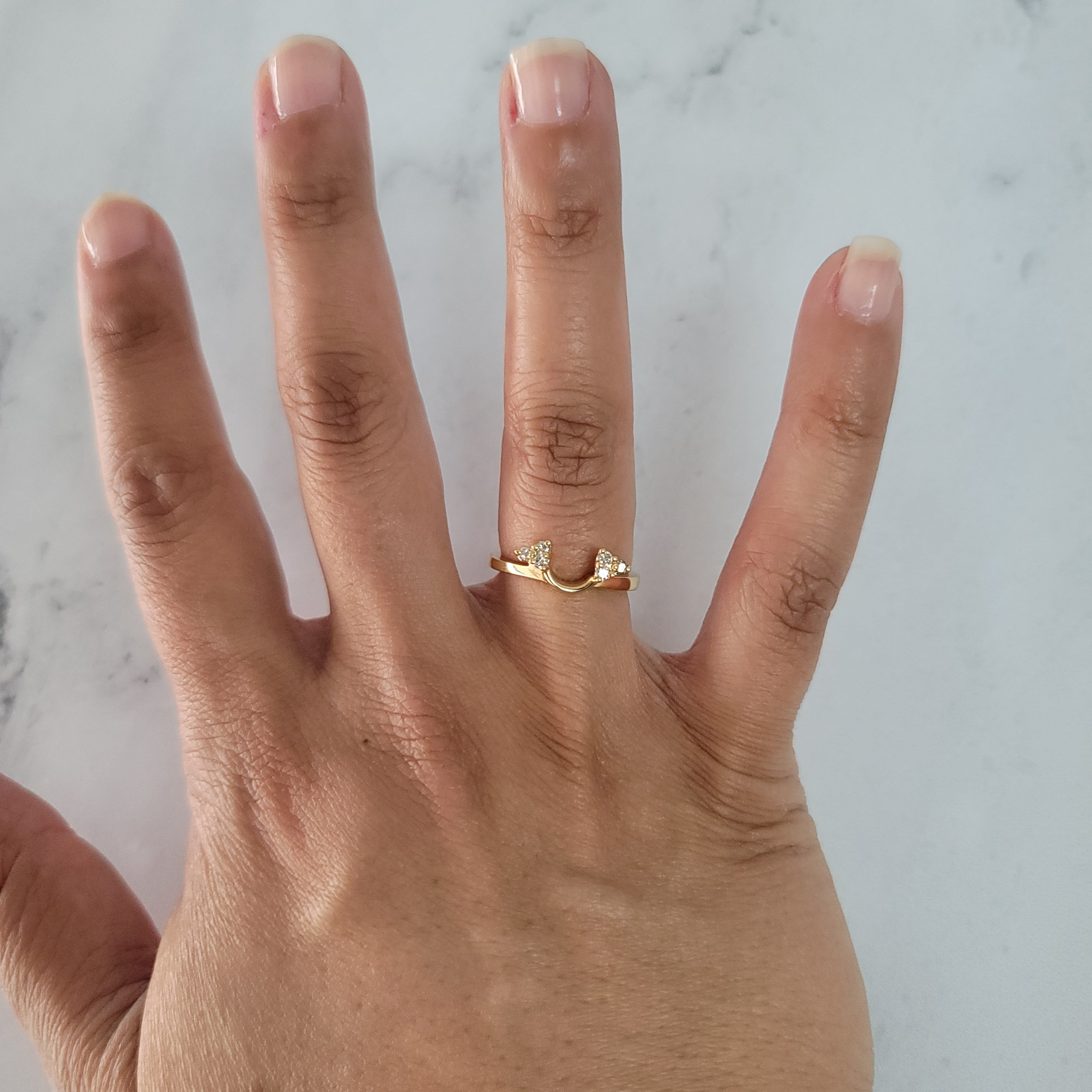 Diamond U-Shaped Ring Wrap Enhancer for Engagement & Wedding Bands - Perfect Bridal Jewelry Gift for Her
