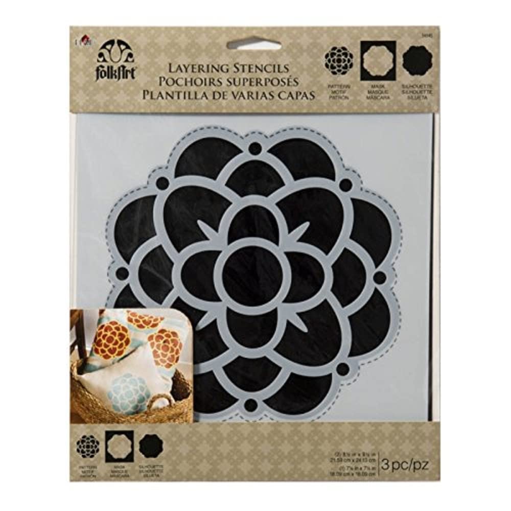 FolkArt Flower Stencil for Home Decor - DIY Craft & Wall Painting