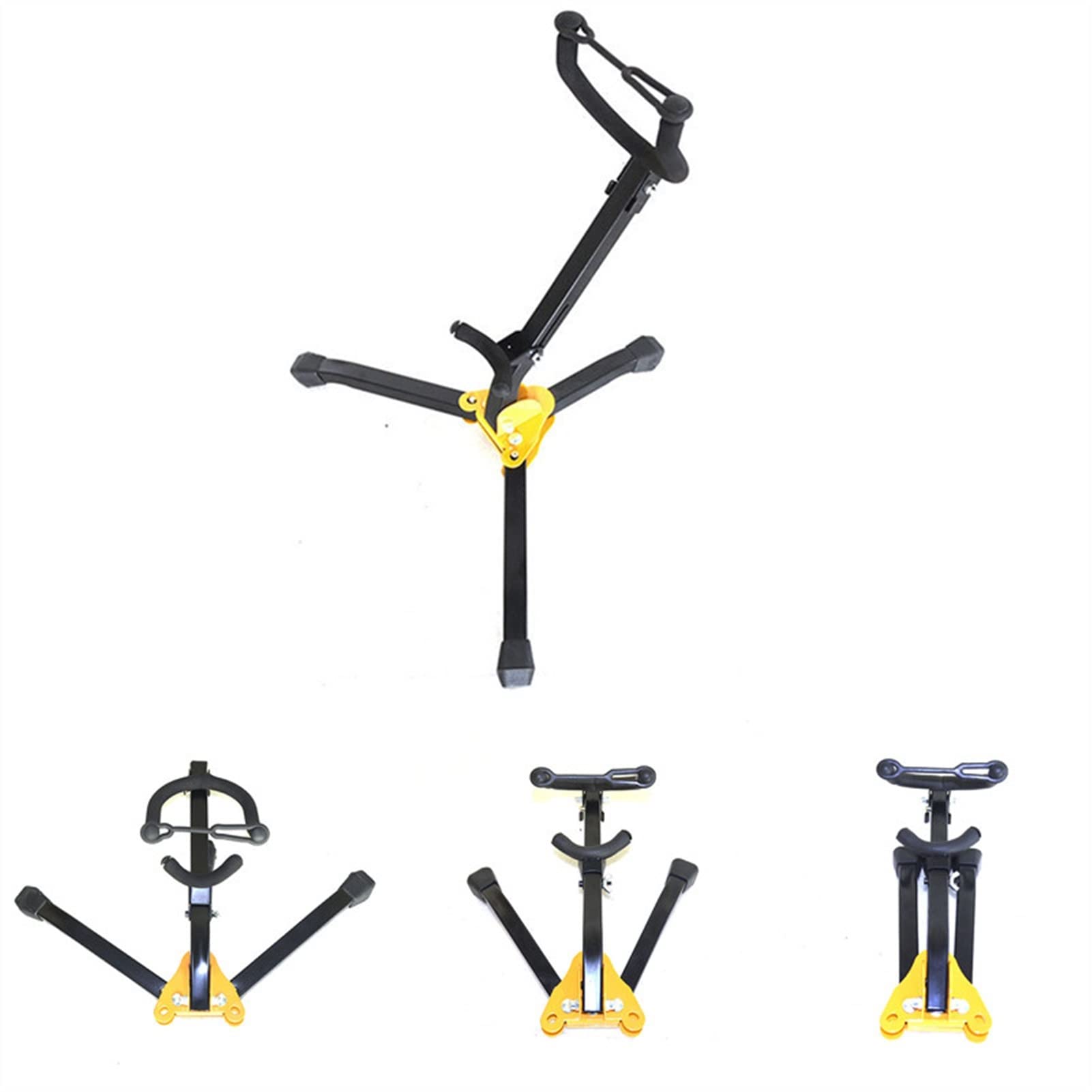 Foldable Tenor Saxophone Stand - Alto Sax Metal Floor Stand Tripod Holder - Durable Woodwind Instrument Accessories for Saxophone Kit - Perfect for Home Practice, Studio & Live Performances