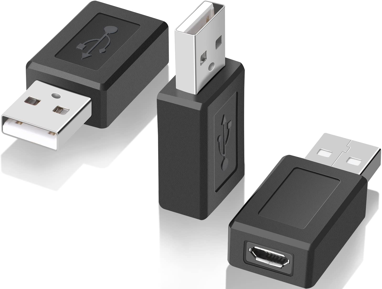 Mini USB Adapter - USB 2.0 A Male to Micro USB Female Converter (3 Pack) for Smartphones, Tablets, Cameras & Charging Devices