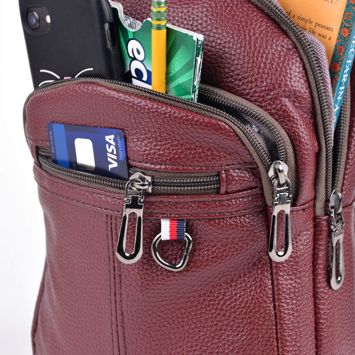 WESTEND Synthetic Leather Crossbody Sling Bag Backpack with Adjustable Strap - Stylish & Durable Unisex Shoulder Bag for Travel, Work & Daily Use