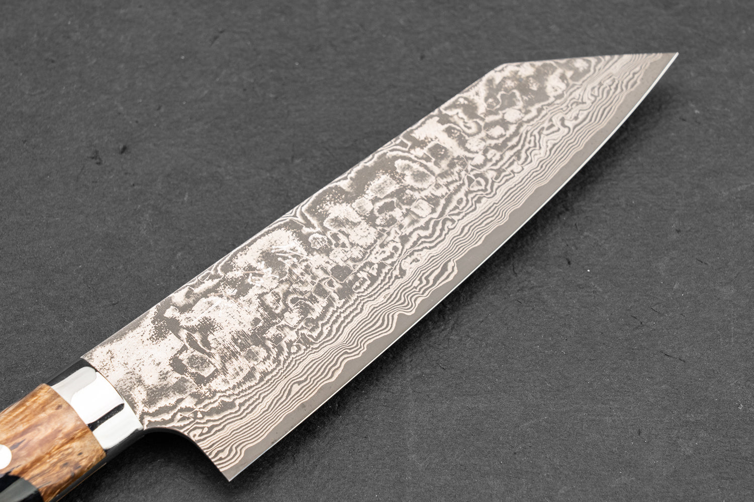 Takeshi Saji R2 Black Damascus Western Bunka Knife 165mm - Premium Japanese Chef Knife for Slicing, Dicing & Precision Cooking