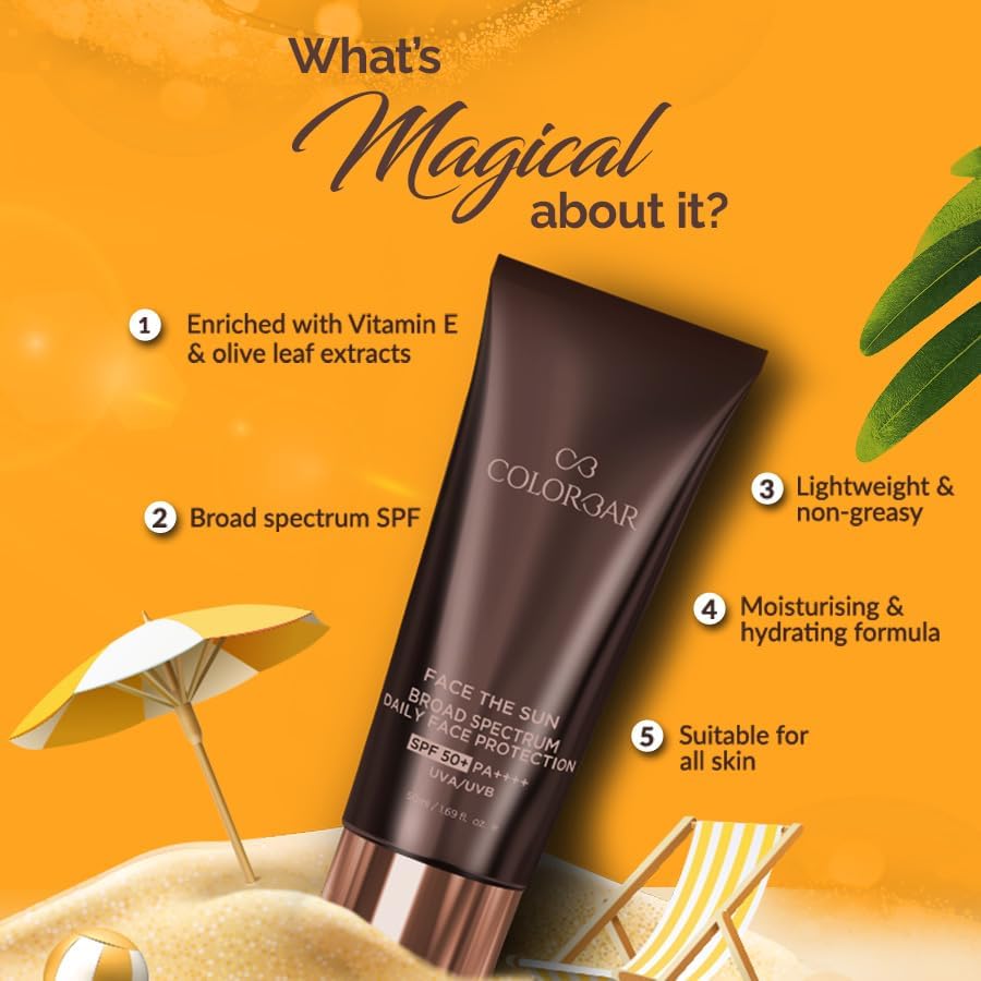 Face the Sun SPF Broad Spectrum Daily Face Protector, 1.69 fl oz - Vegan Formula with Vitamin E for Sun Protection & Skincare | Perfect for Outdoor Activities, Beach & Daily Use