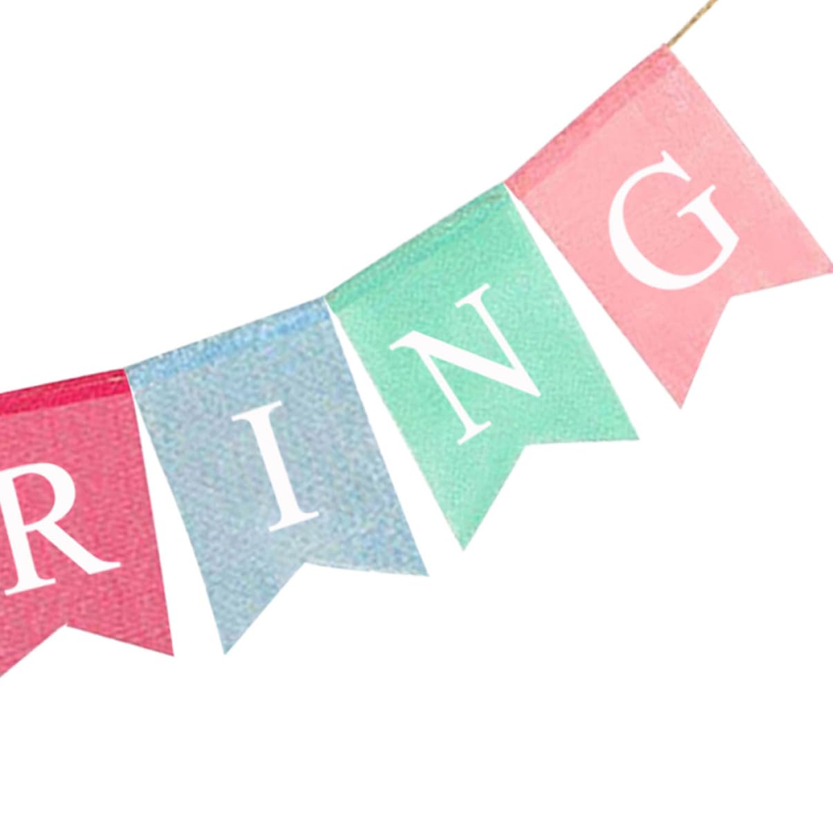 Happy Spring Burlap Pull Flag Banner - European & American Style Rustic Decor for Easter, Garden Party, and Seasonal Home Decoration