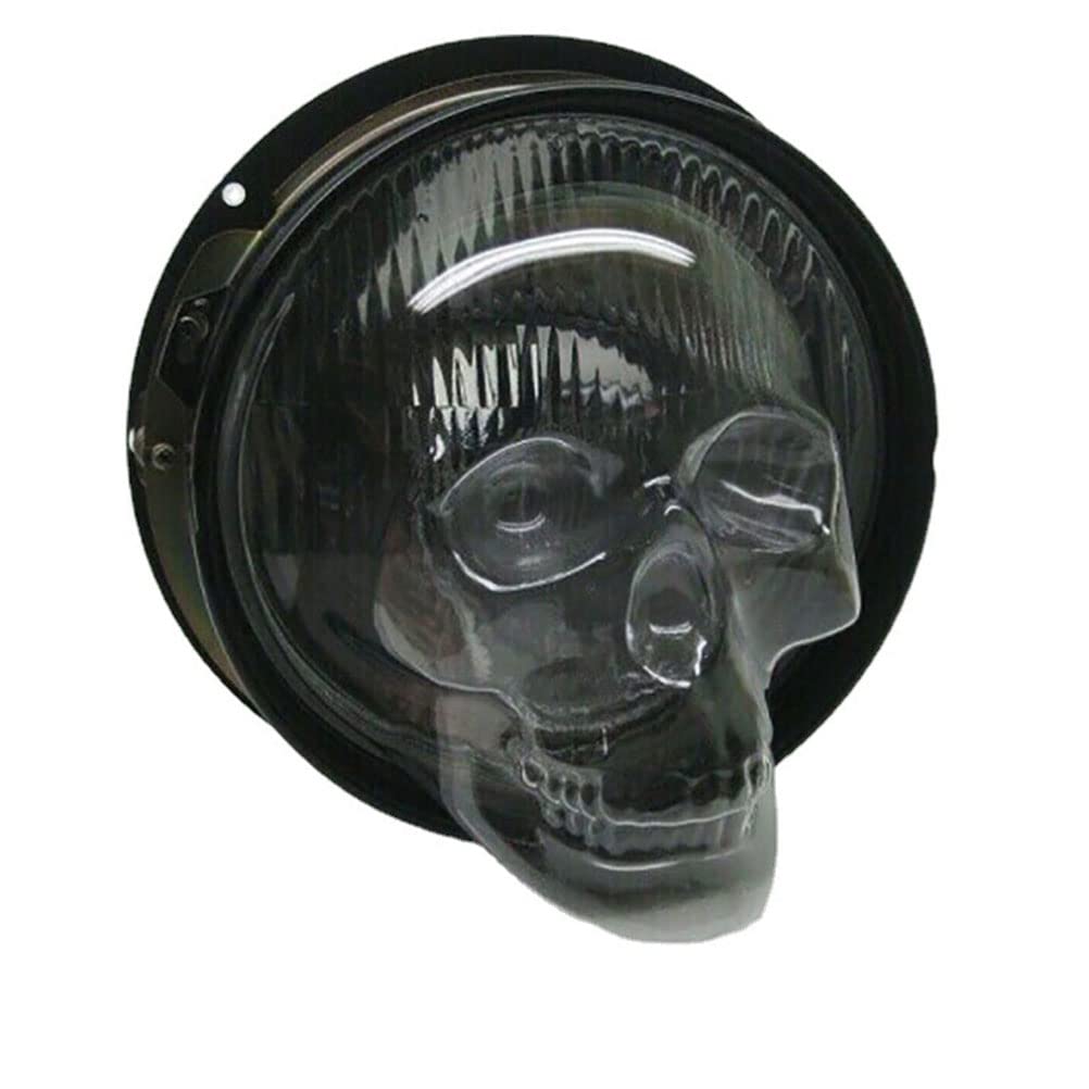 2PCS Heat-Resistant Car Headlight Covers - Clear Motorcycle Skull Lamp Shades for Halloween & Car Decorations - Durable Car Light Protectors for Night Rides & Themed Events