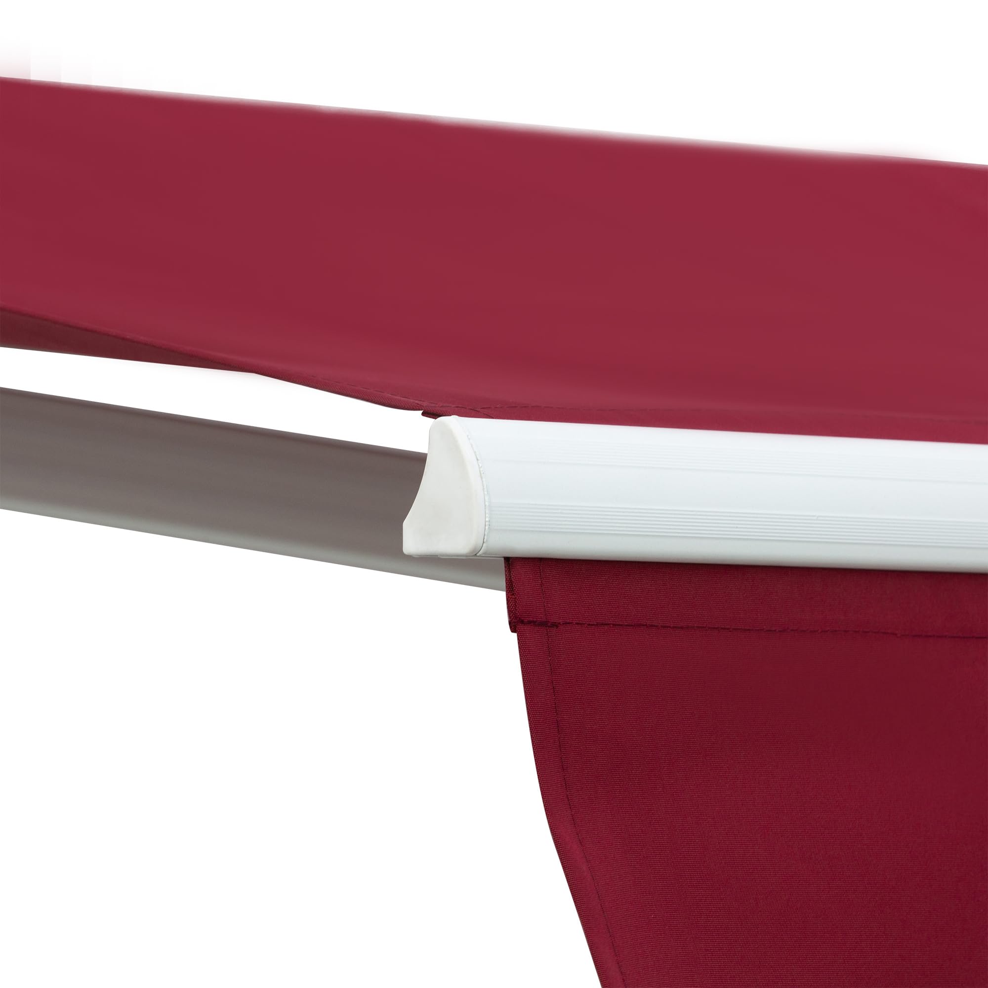Outsunny 8' x 7' Retractable Patio Awning - Manual Outdoor Sun Shade for Deck, Window, and Garden Cover in Wine Red | Perfect for Backyard, Balcony, and Outdoor Dining Shade