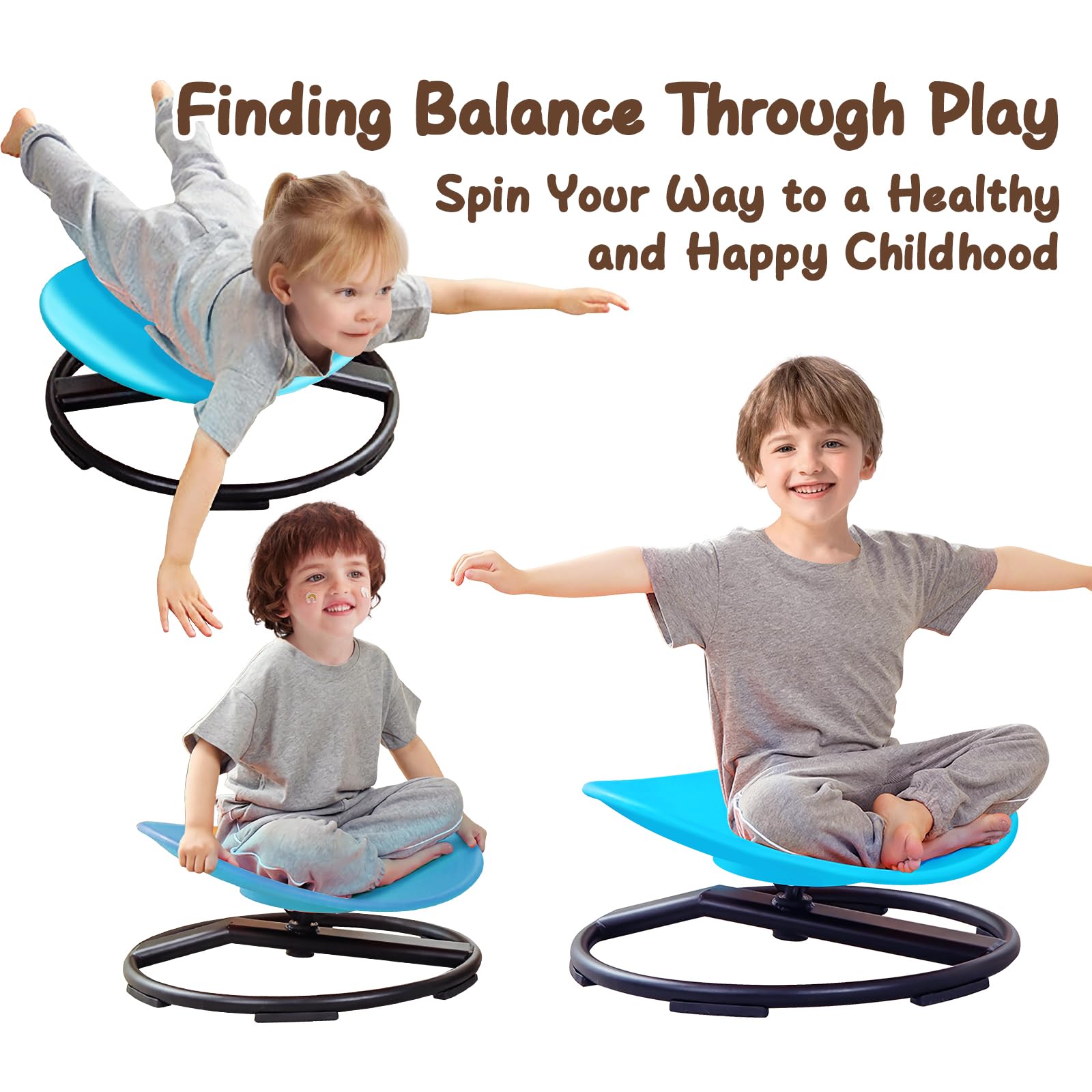 Sensory Swivel Chair for Kids with Autism - Wobble Spin Chair to Improve Physical Coordination & Motion Sickness Relief - Perfect for Classroom, Therapy, and Home Use