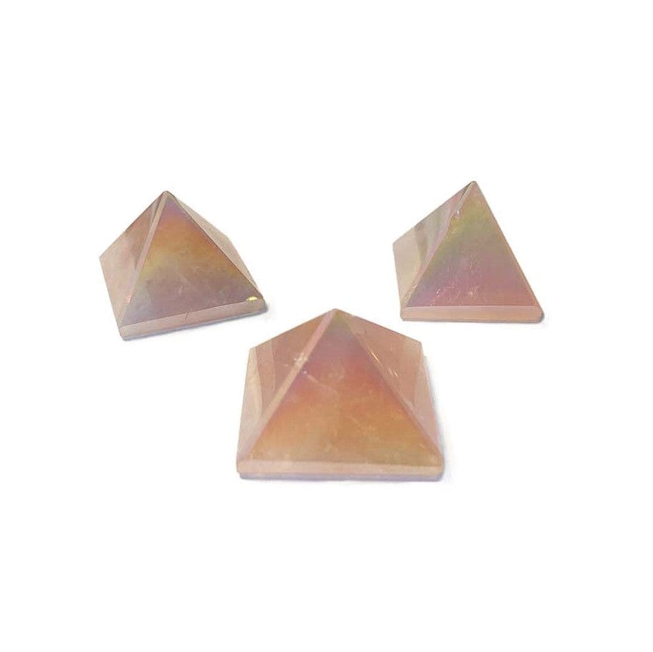 Angel Aura Rose Quartz Small Pyramid - Healing Crystal for Meditation, Reiki, Chakra Balancing & Spiritual Growth - Perfect for Home Decor, Yoga Space & Gift Giving
