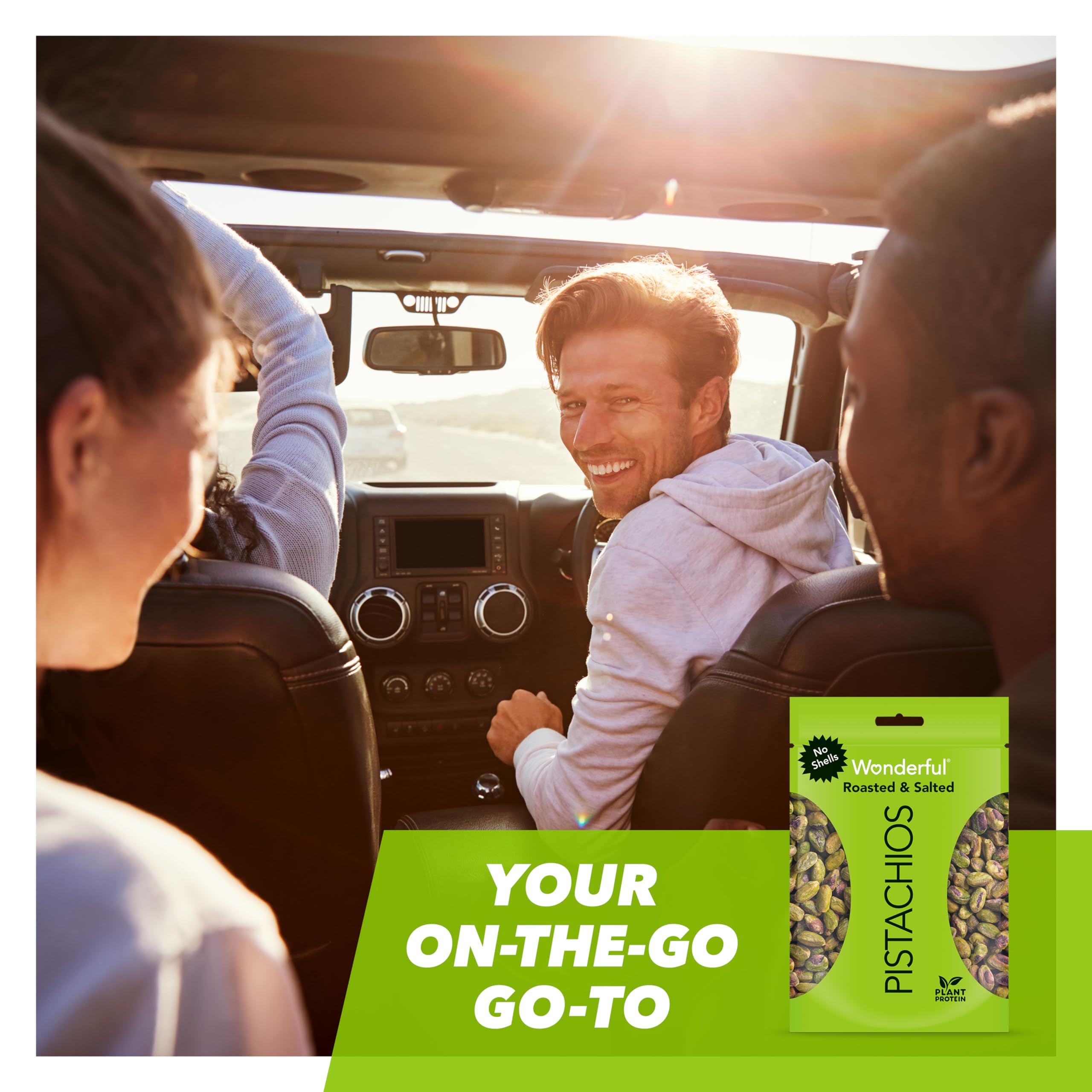 Wonderful Pistachios No Shells - Roasted & Salted Nuts, 6oz Resealable Bag | High Protein Snack, Gluten Free, Healthy Snacks for Adults | Perfect for Office, Gym & On-the-Go