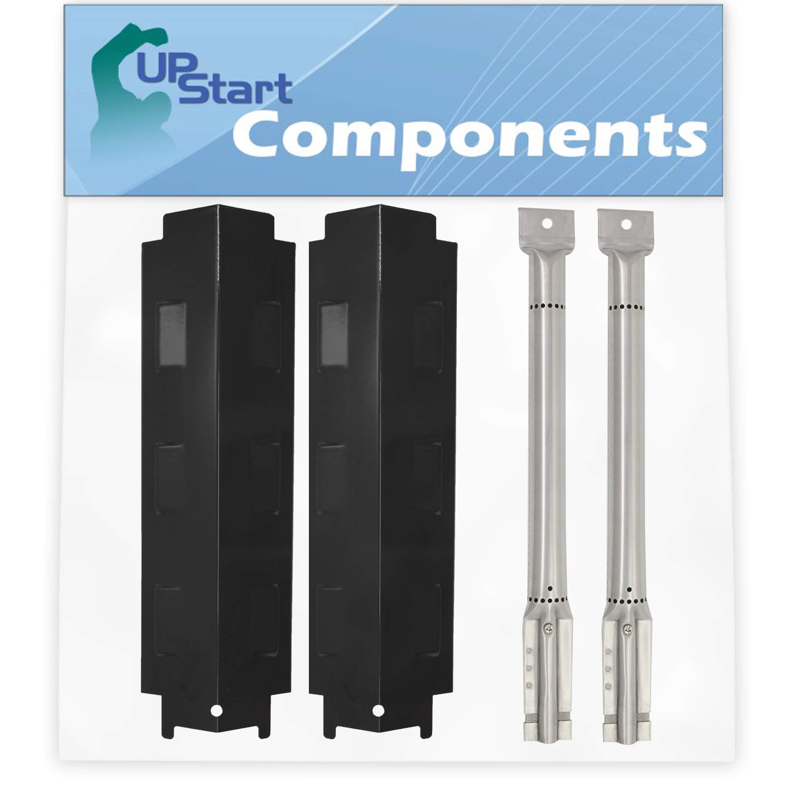 2-Pack Stainless Steel BBQ Grill Heat Shield Plate & Burner Tube Replacement Parts - Compatible with Master Chef G45124, Perfect for Gas Grill Flame Tamer, Guard & Deflector - Ideal for Backyard BBQs, Camping & Outdoor Cooking