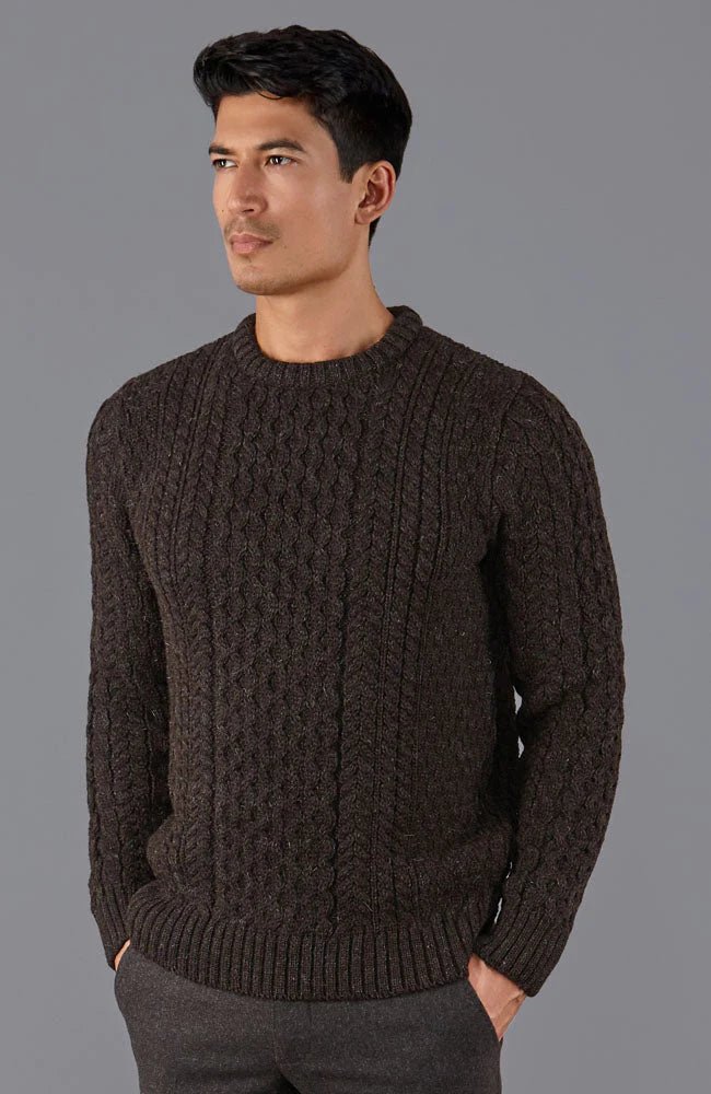 Beaucaire Cable Knit Sweater for Women - Soft & Cozy Brown Pullover - Perfect for Fall & Winter Outfits, Casual Wear & Layering