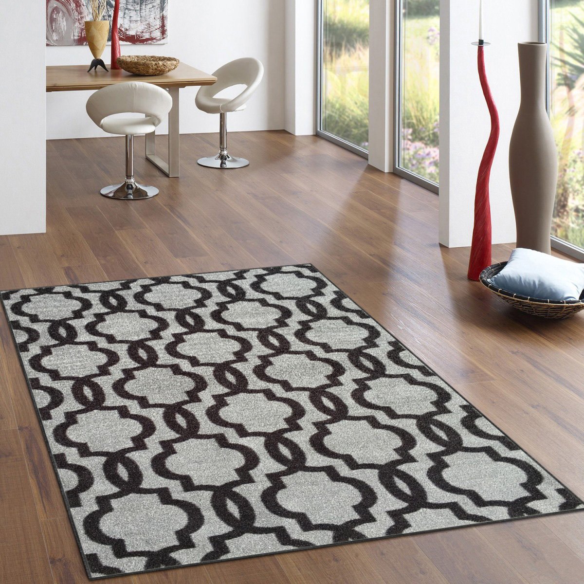 Kapaqua Non-Slip Moroccan Trellis Area Rug 3'4