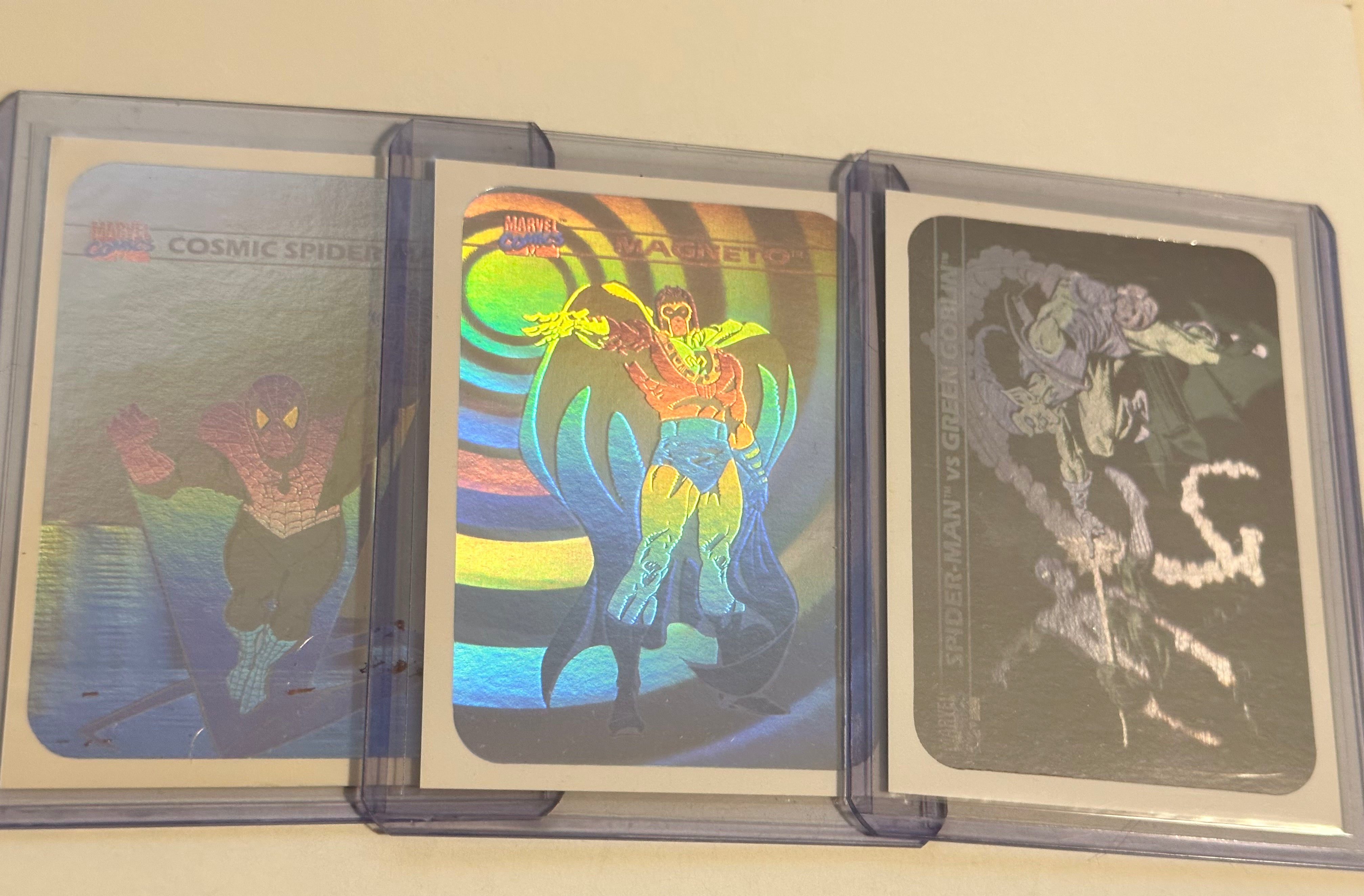 **Marvel Universe First Series Rare 5 Hologram Insert Cards Set 1990 - Collectible Trading Cards for Comic Fans & Nostalgic Gift**