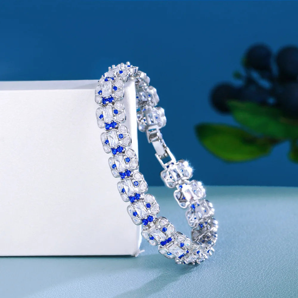 Elegant Cubic Zirconia Wedding Bracelet - Sparkling CZ Crystal Bridal Jewelry for Bride & Bridesmaids - Perfect Gift for Weddings, Anniversaries & Special Occasions