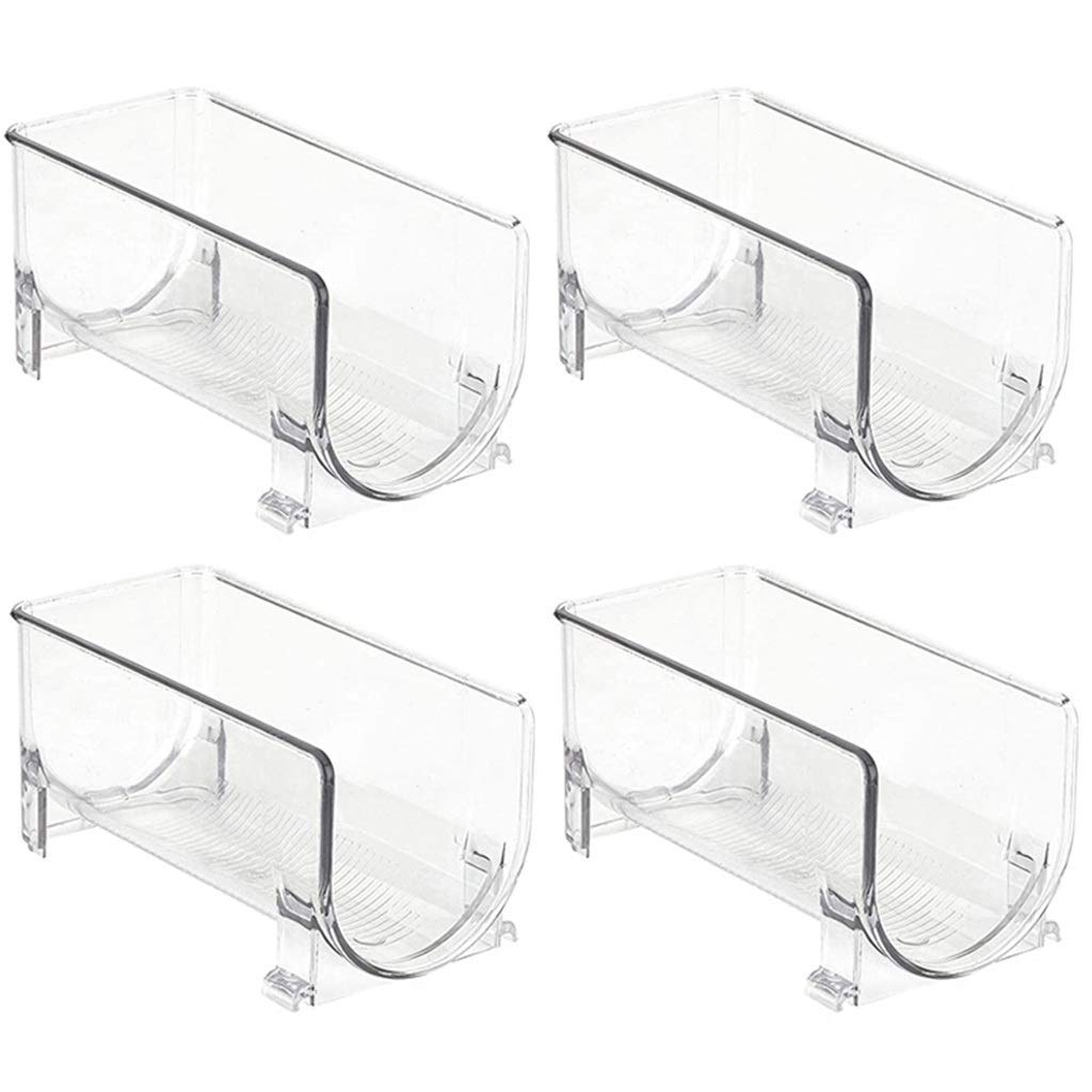 NNAA 4-Pack Stackable Refrigerator Organizer - Kitchen Bottle Storage Rack & Wine Holder for Fridge Organization | Perfect for Soda, Beer, Juice Bottles and Wine Display in Home Kitchen