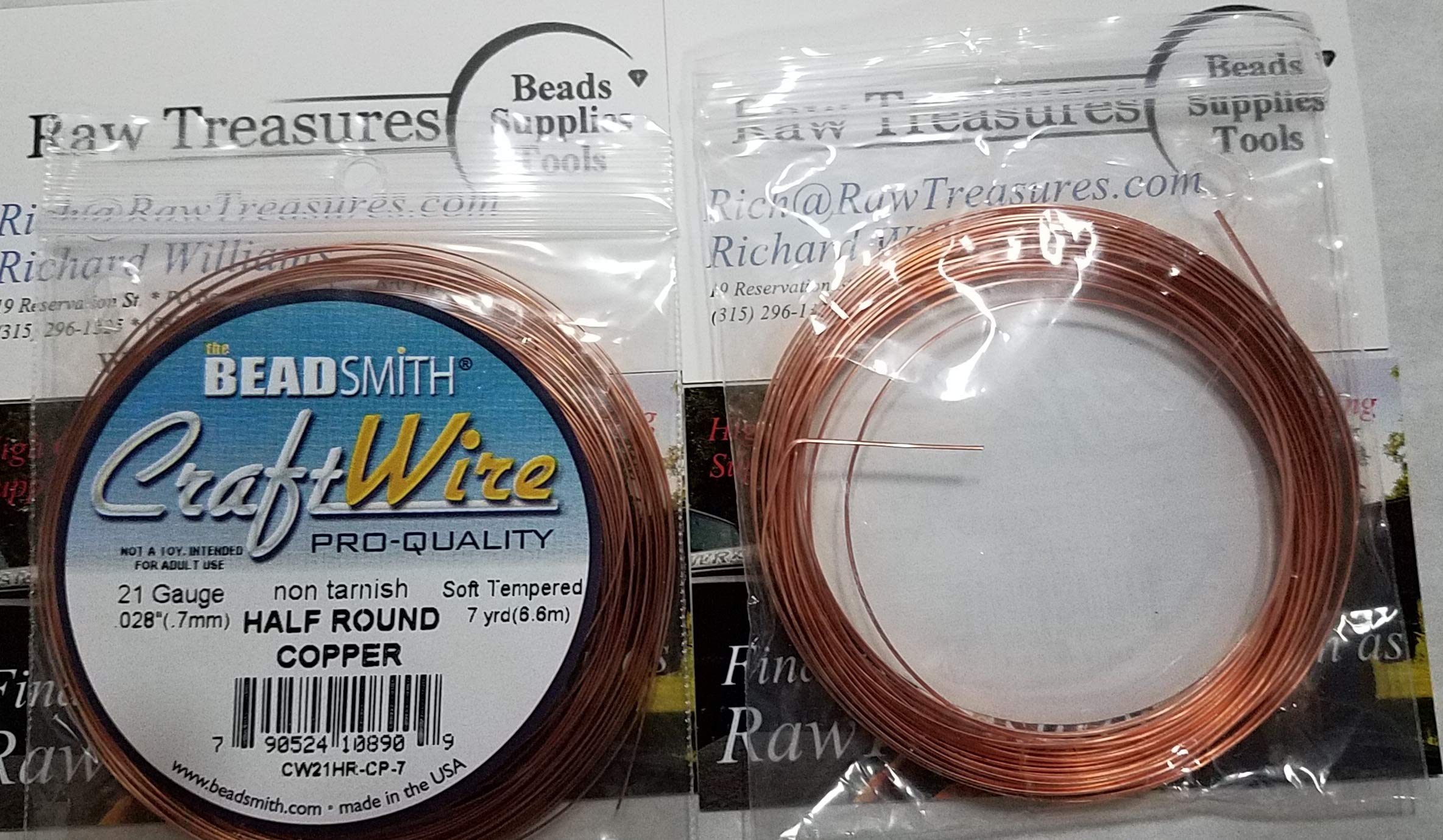21 Gauge Half Round Copper Craft Wire - 50ft Copper Color Jewelry Making, DIY Projects & Beading Supplies for Bracelets, Necklaces & Home Decor