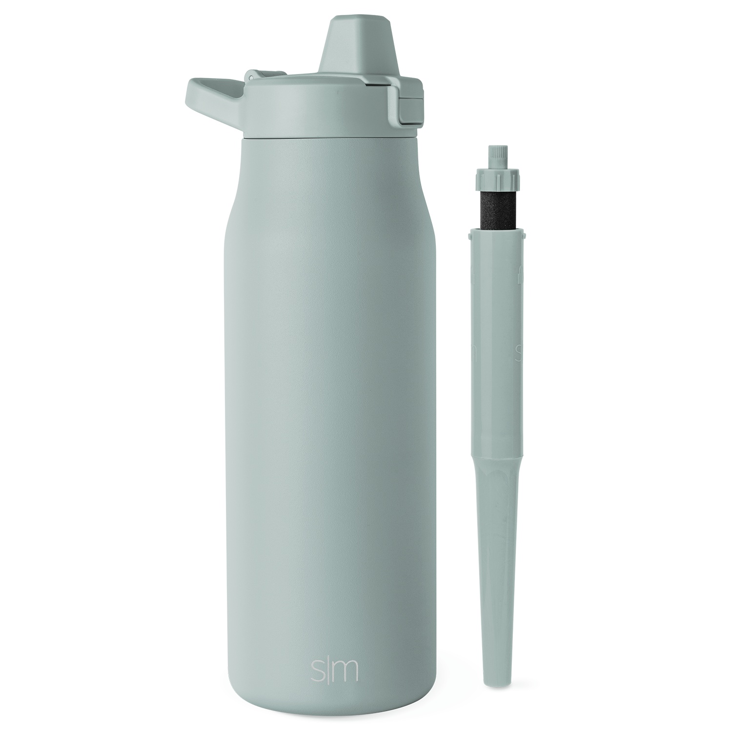 Stainless Steel Water Bottle with Flip Filter Straw Lid - Leak Proof, BPA Free, for Gym, Hiking & Outdoor Activities