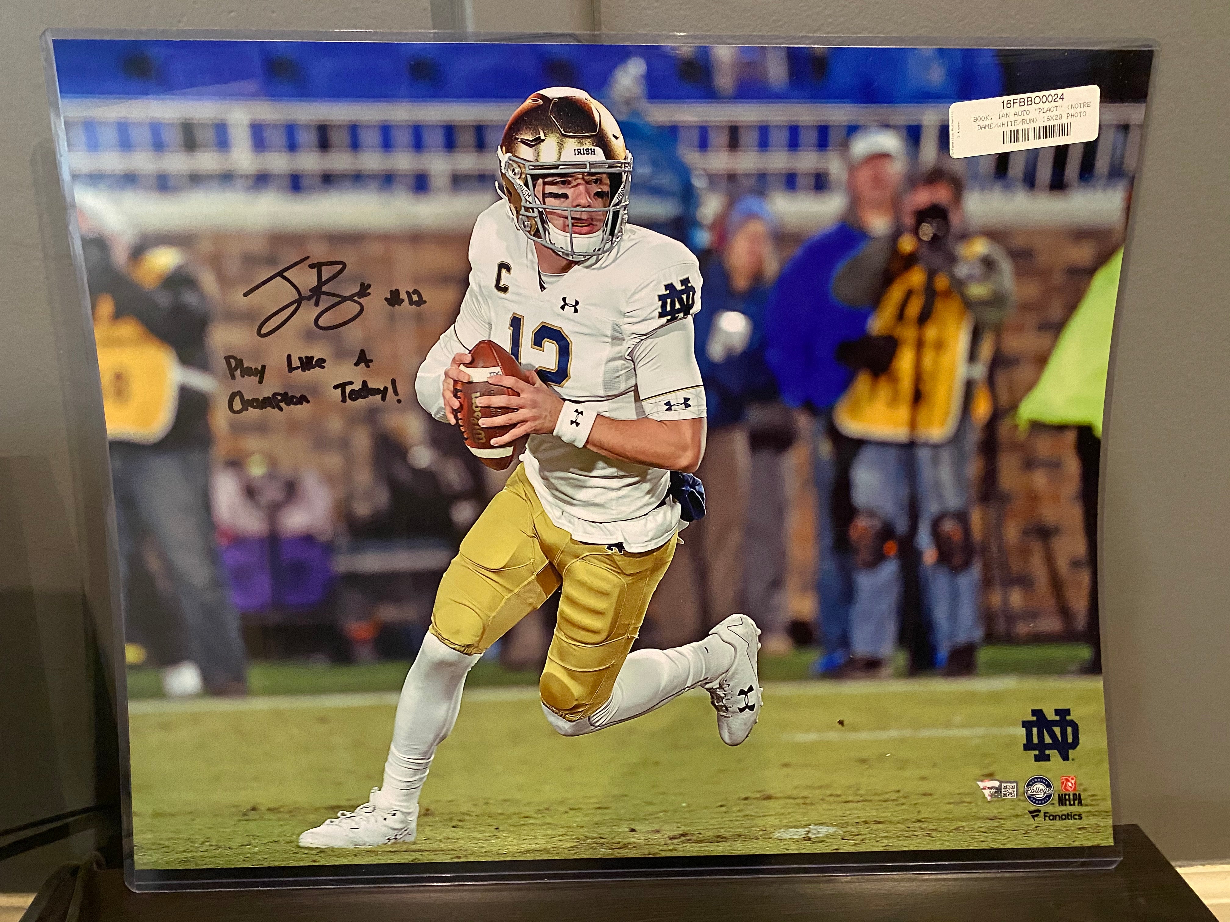 **Ian Book Notre Dame Fighting Irish Autographed 16x20 Jersey Photo - Fanatics Authentic Signed Memorabilia with 