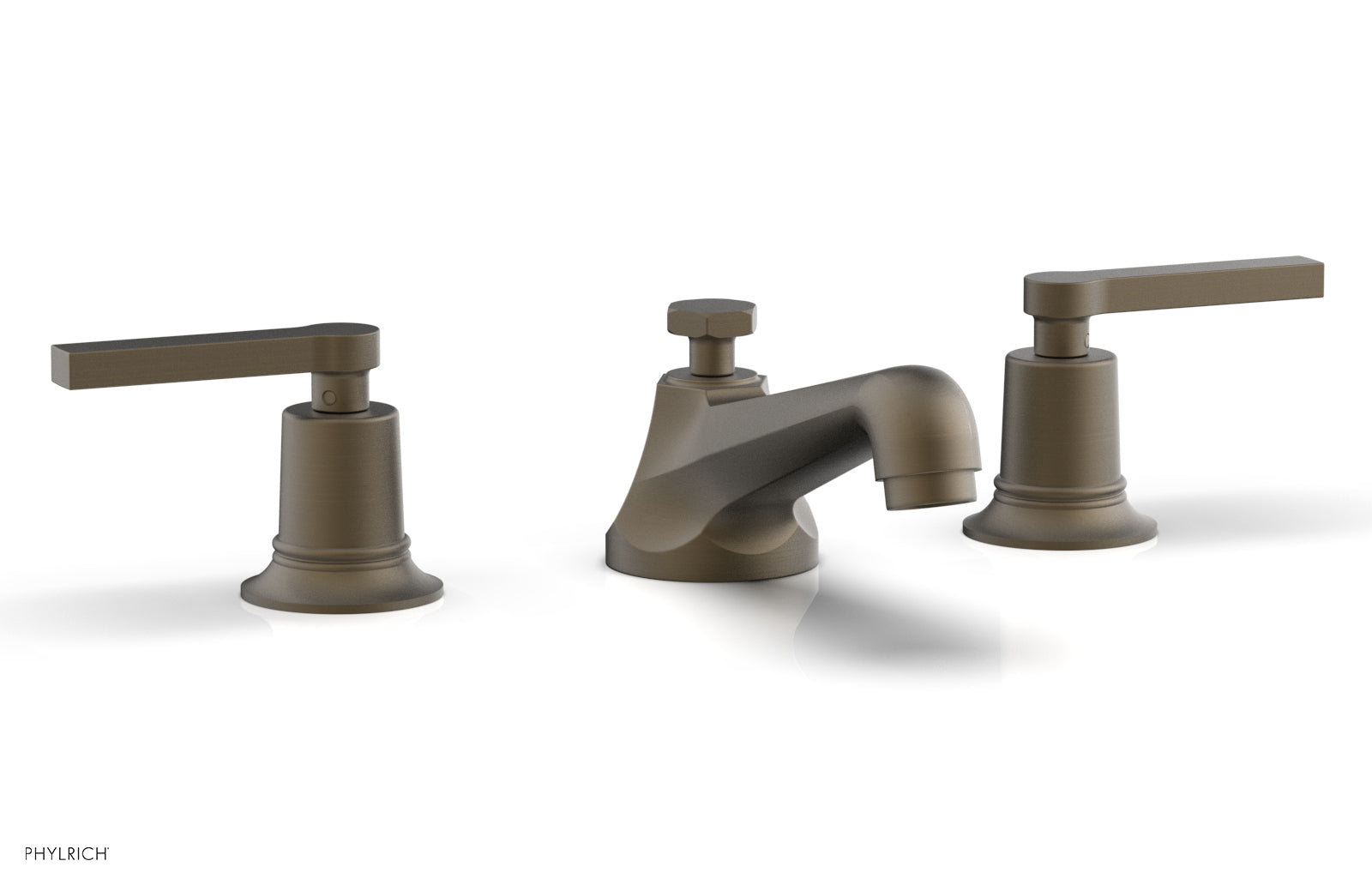 HEX MODERN Widespread Bathroom Faucet with Low Lever Handles 501 02 - Perfect for Contemporary Vanities and Powder Rooms