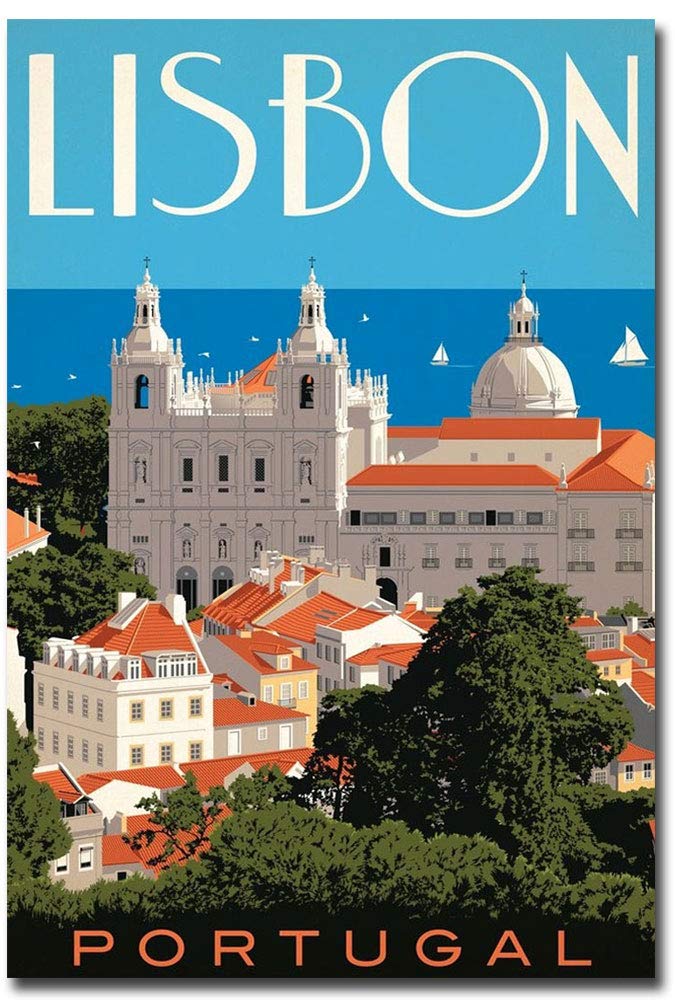 Vintage Lisbon Portugal Travel Souvenir Fridge Magnet 2.5
