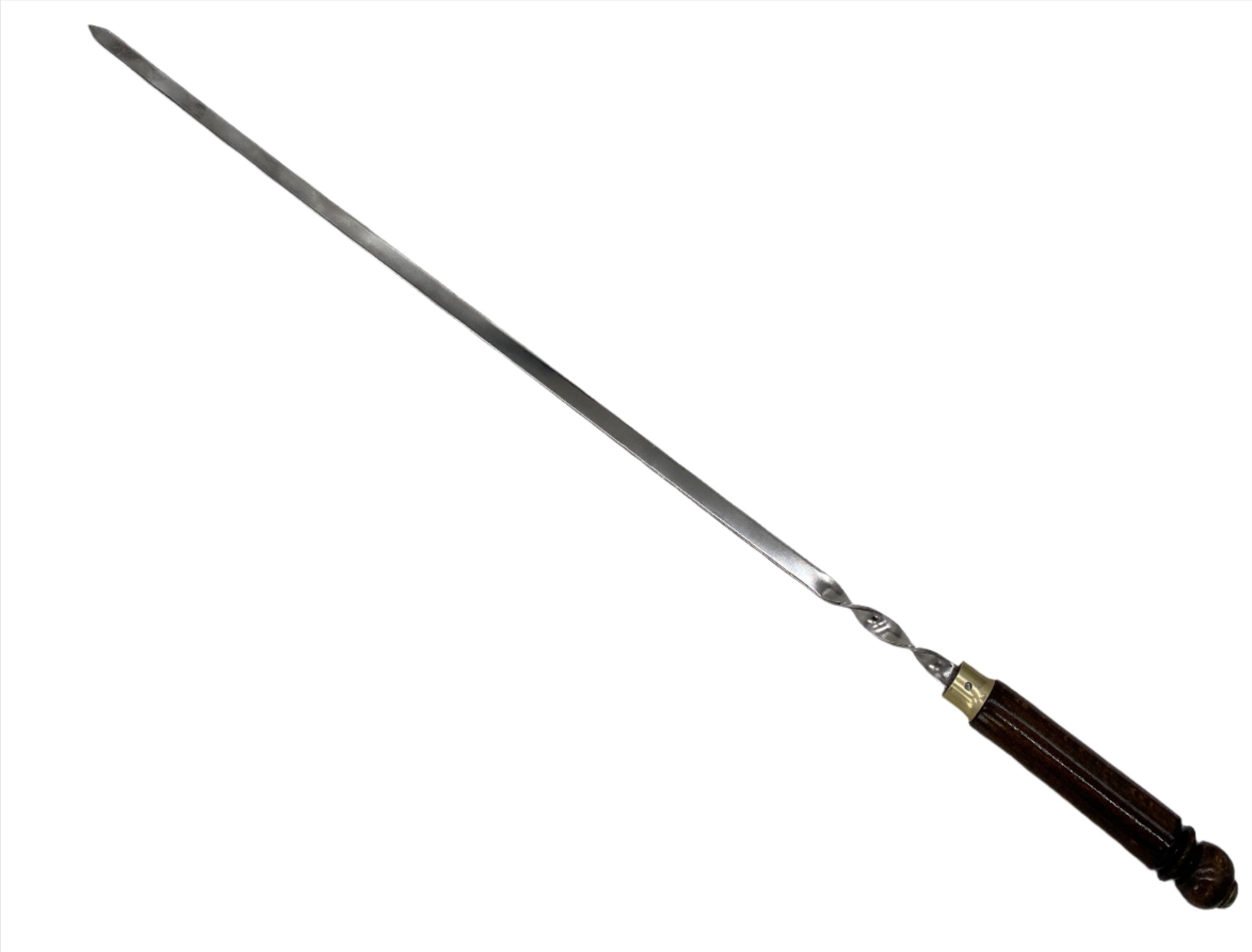 23.7x0.5 Inch Wooden Skewers with Brown Handle - Perfect for BBQ, Grilling, and Party Appetizers