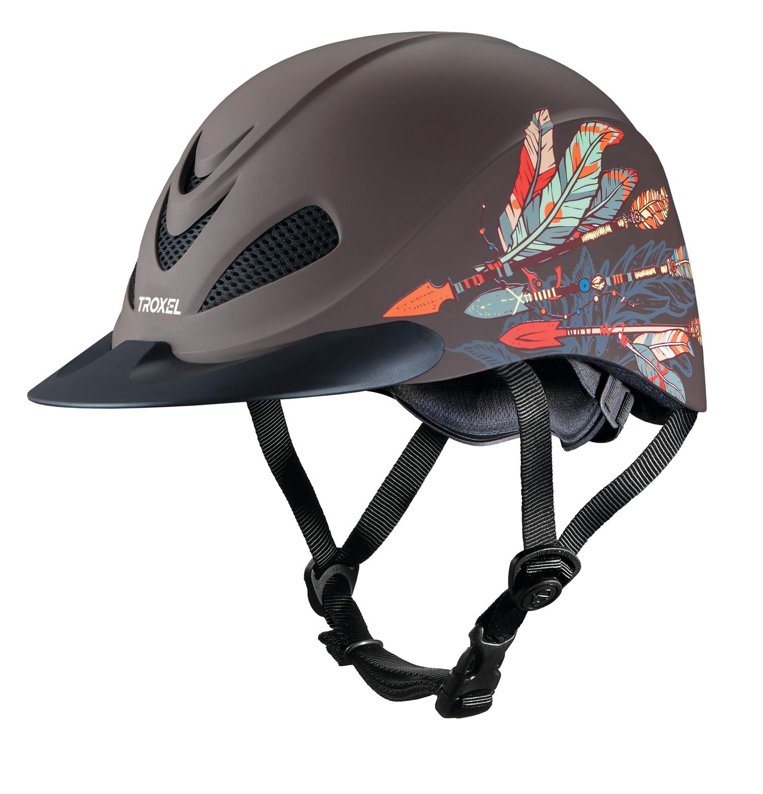 Troxel Rebel Turquoise Rose Horse Riding Helmet for Women - Lightweight & Comfortable Equestrian Safety Gear - Perfect for Trail Riding, Show Jumping & Dressage