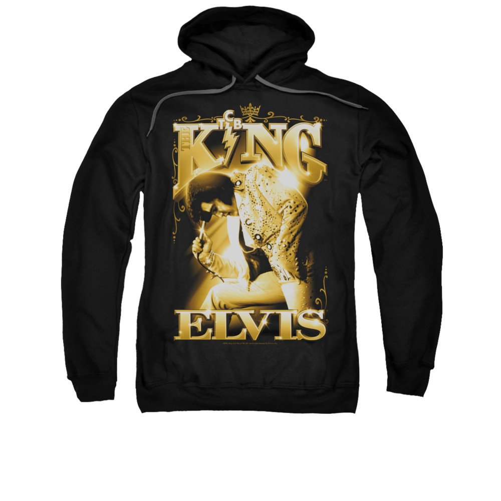 Elvis Presley The King Adult Hoodie Fleece Sweatshirt - Vintage Rock Music Fan Apparel for Men & Women - Perfect for Concerts, Halloween & Casual Wear