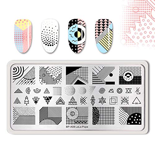 Floral Geometric Nail Stamping Plates - DIY Manicure Designs for Home & Salon