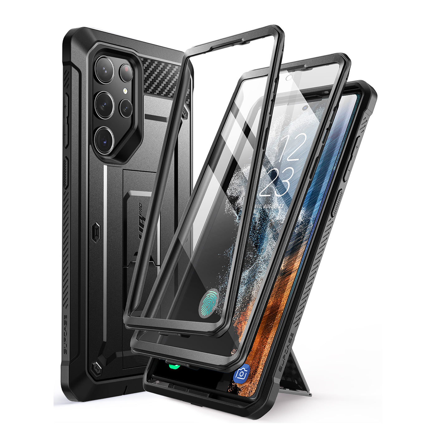 Samsung Galaxy S23 Ultra Unicorn Beetle PRO Case with Screen Protector - Heavy Duty Shockproof Cover for Outdoor, Work & Travel - Black