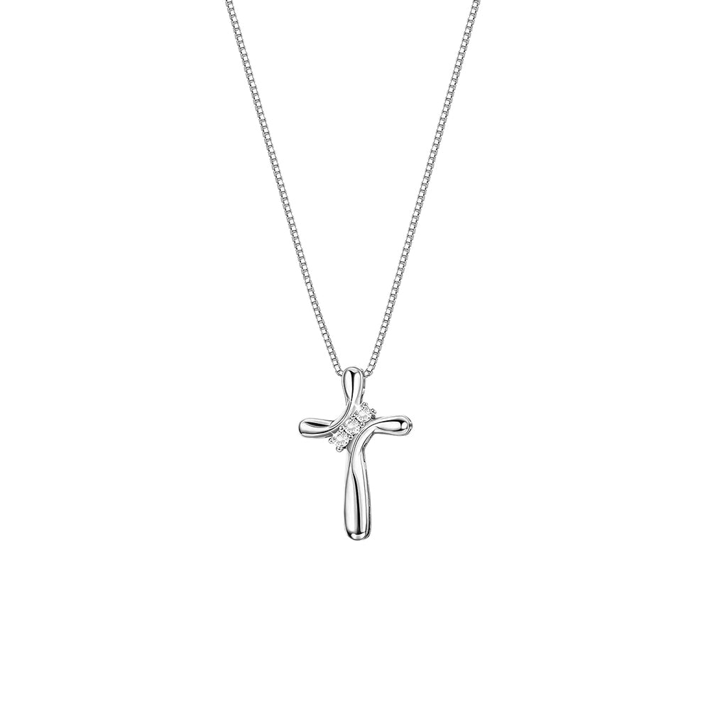 Elegant Modern Cross Pendant Necklace with Lab-Grown Diamonds - Perfect for Women's Everyday Wear, Gifts & Special Occasions
