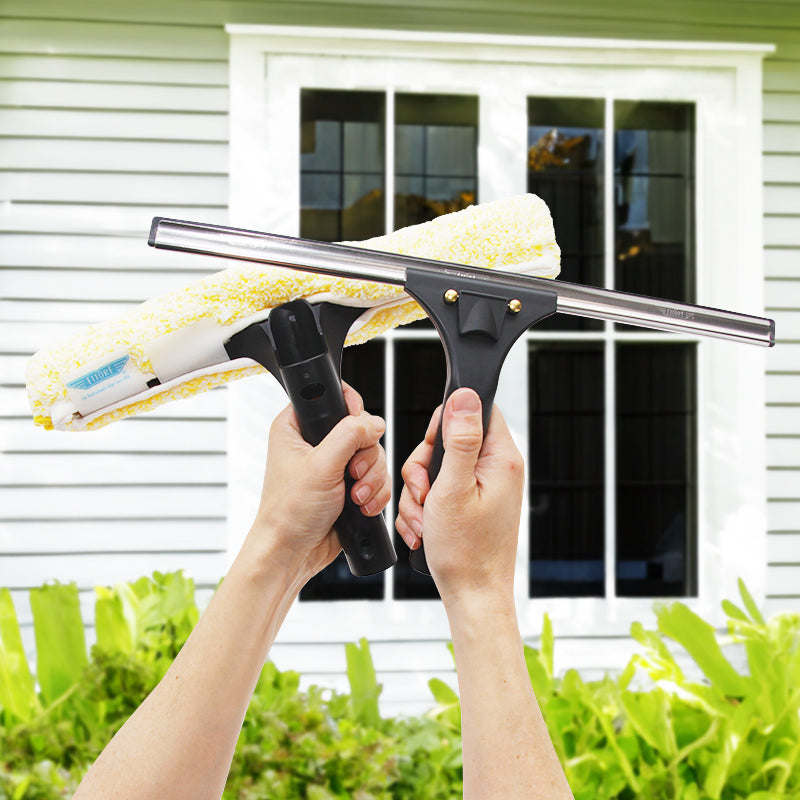 Ettore Backflip Stainless Steel Squeegee - Professional Window Cleaning Tool for Home, Office, and Commercial Use - Streak-Free Shine on Glass, Mirrors, and Shower Doors