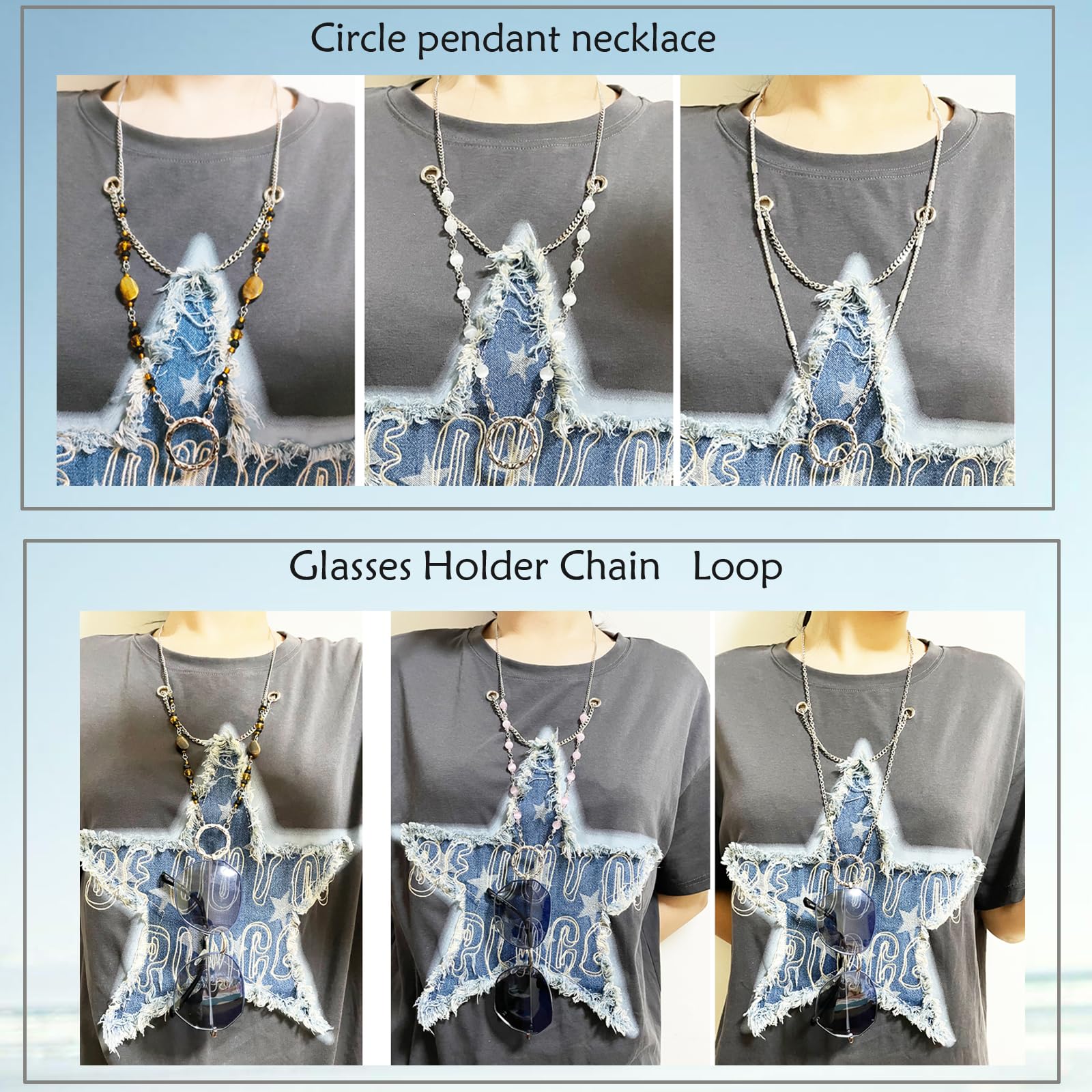 Eyeglasses Necklace Chain for Women & Men - Reading & Sunglasses Holder