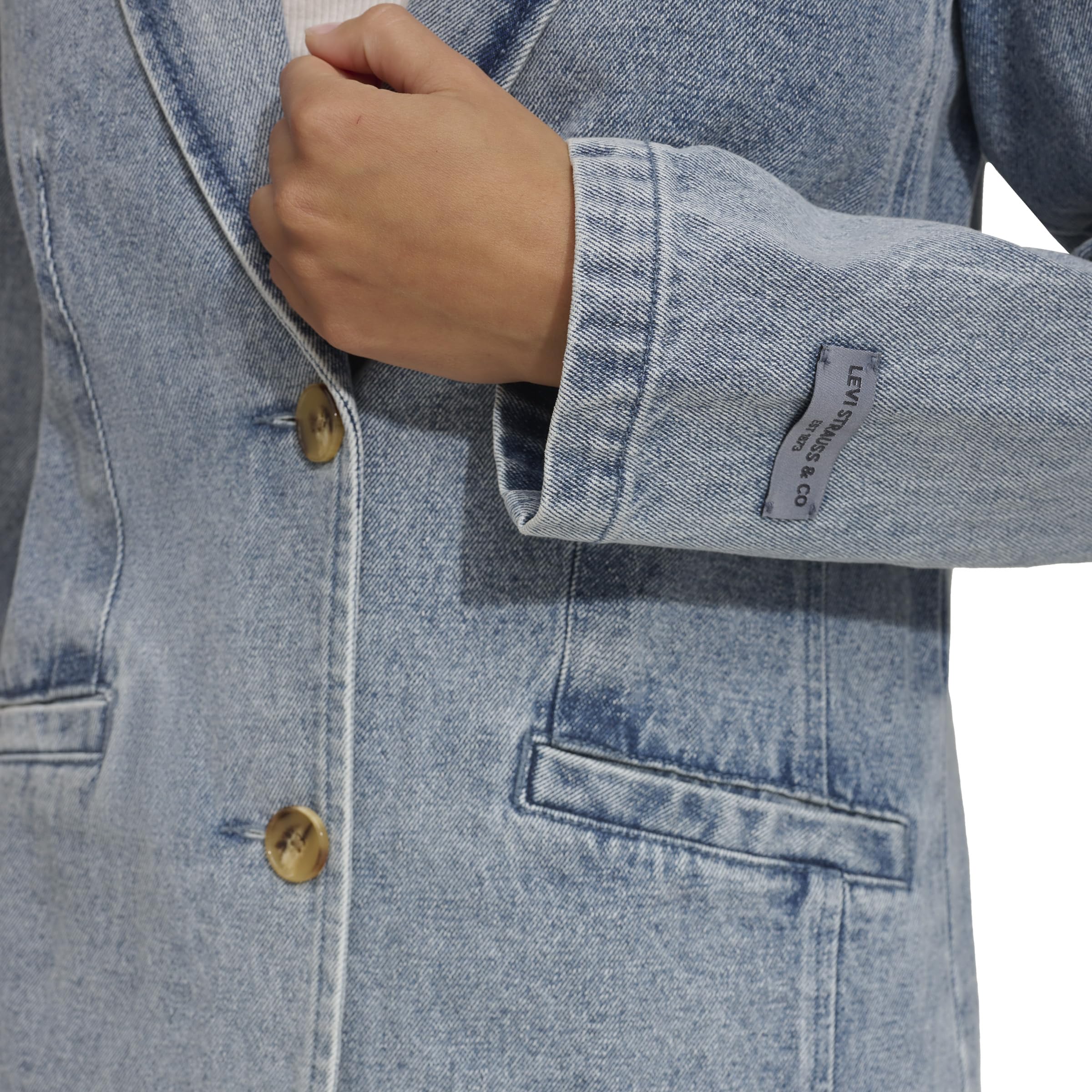 Levi's Women's Denim Single Breasted Blazer Jacket - Stylish Casual & Office Wear for Women | Perfect for Work, Dates & Everyday Outfits
