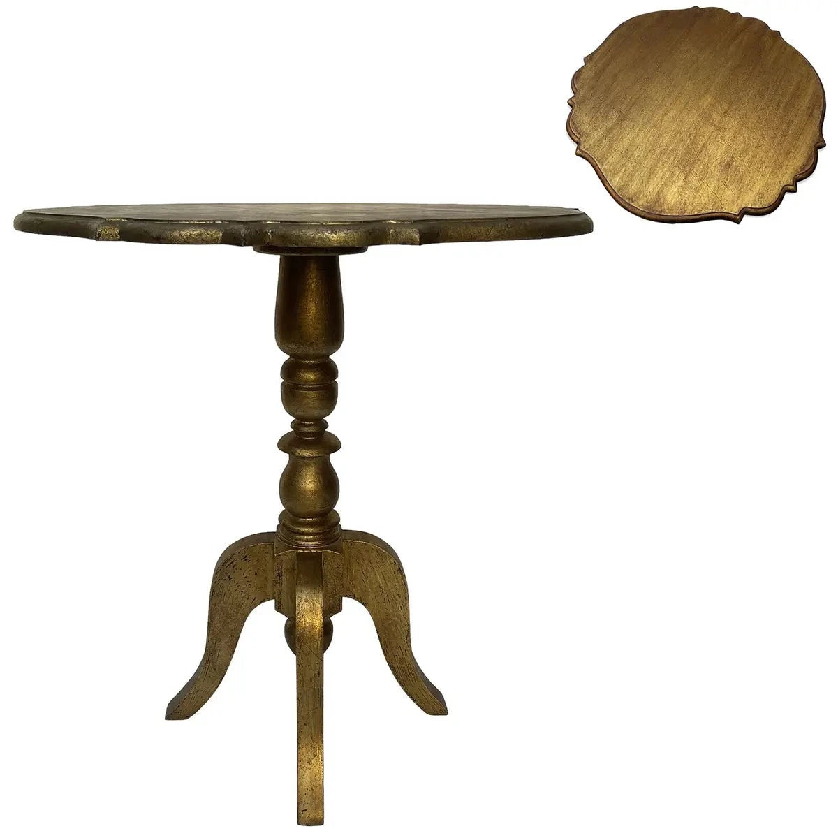 Elegant Gilded Fille Side Table - Gold Accent End Table for Living Room, Bedroom & Office Decor - Perfect for Small Spaces and Home Styling