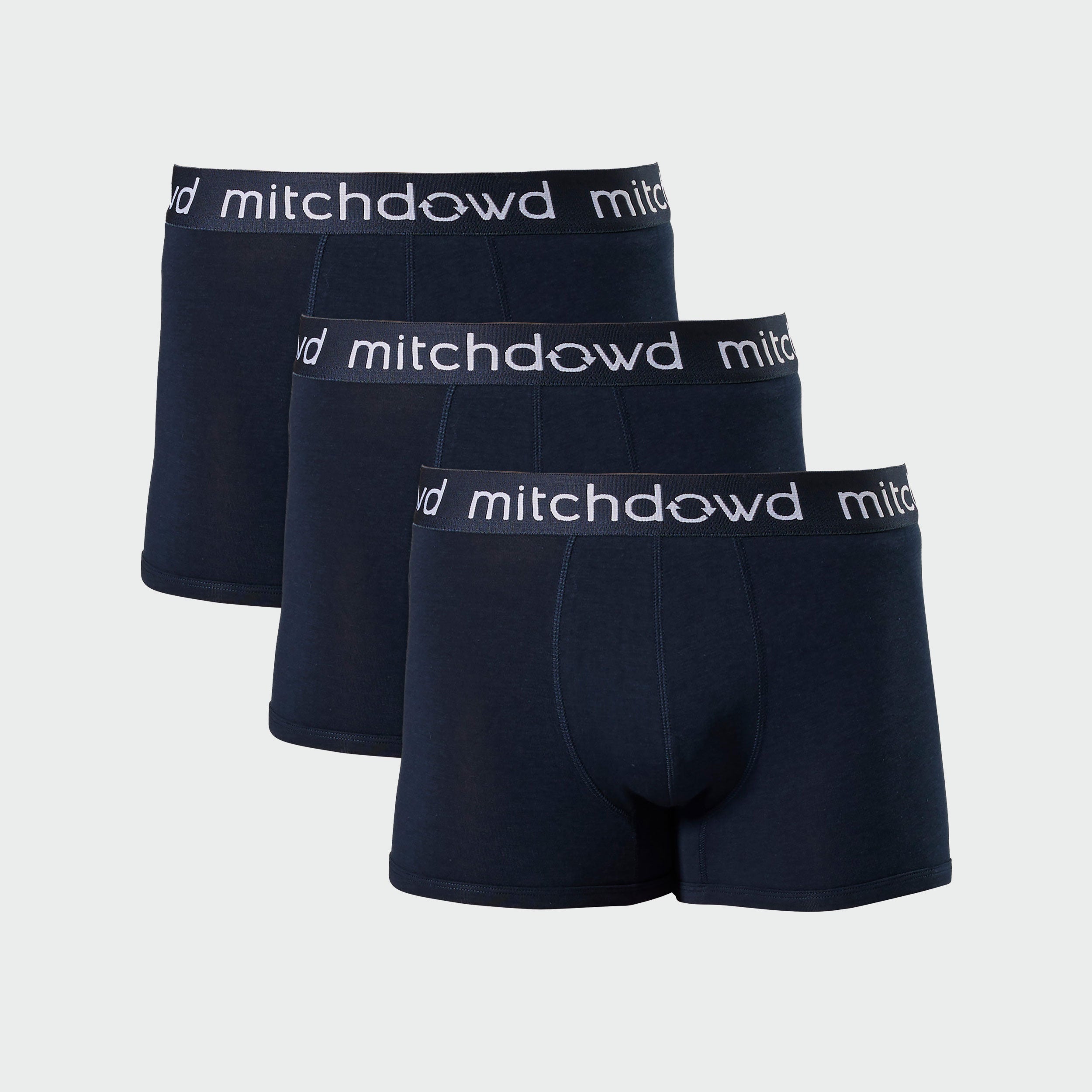 3 Pack Men's Bamboo Trunk Underwear - Soft Breathable Boxer Briefs for Men, Navy Blue | Comfortable Daily Wear & Gym Workout Underwear