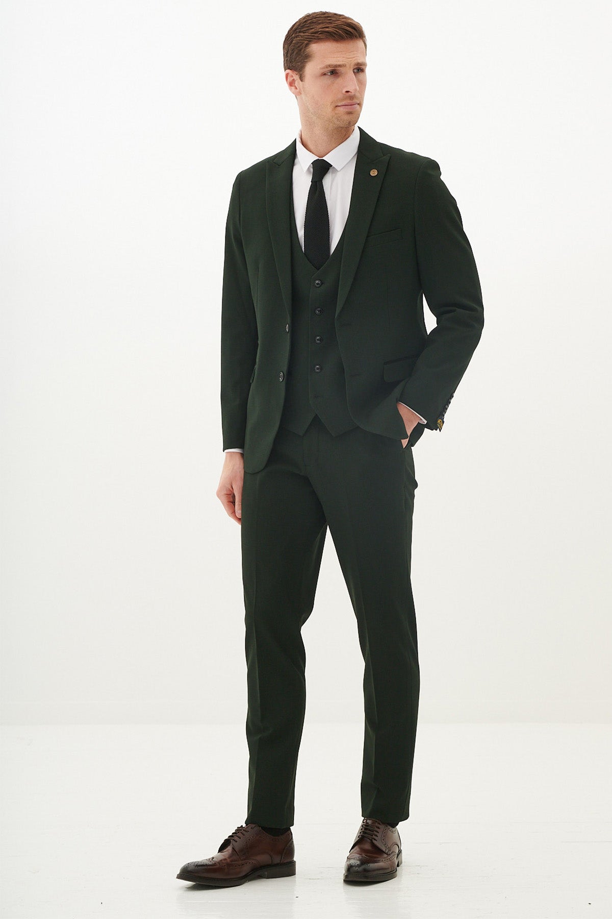 BROMLEY Olive Green Check Suit - Official Cardiff City F.C. Collection (As Worn By Karlan Grant) | Perfect for Match Days, Weddings & Formal Events