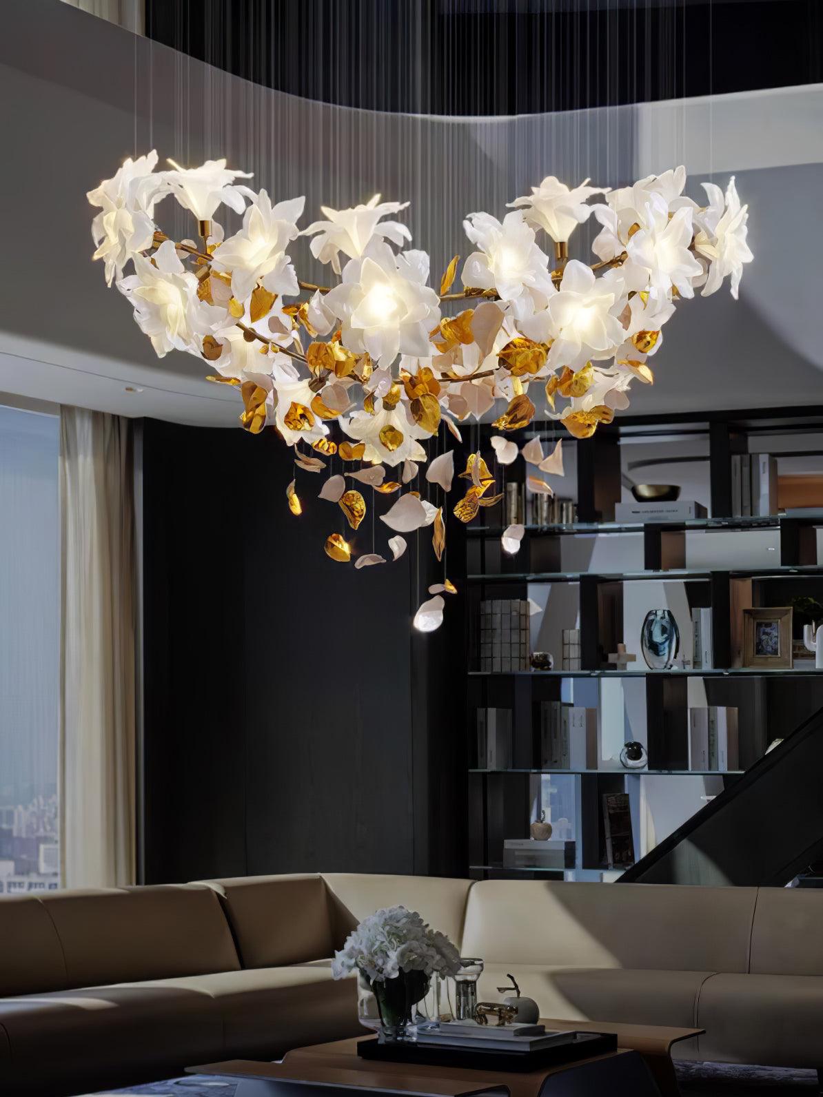 Flying Flowers Fluttering Chandelier - Elegant Butterfly Decor for Home & Wedding - Perfect for Bedroom, Nursery, and Party Decoration