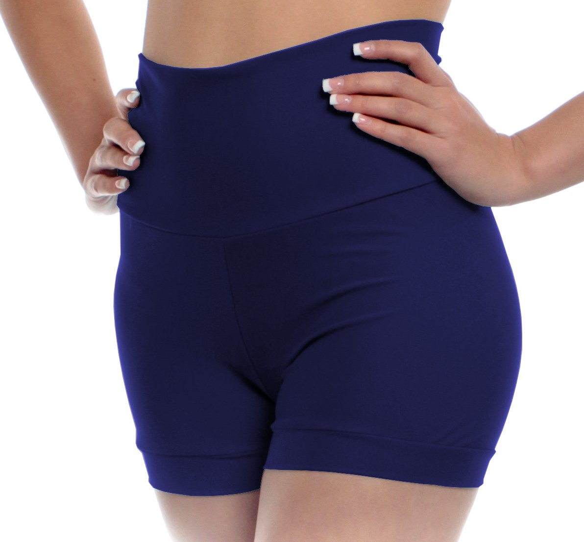 B Dancewear Women's High Waisted Dance Shorts - Comfortable & Stretchy Adult Sizes for Ballet, Jazz, Yoga & Workout